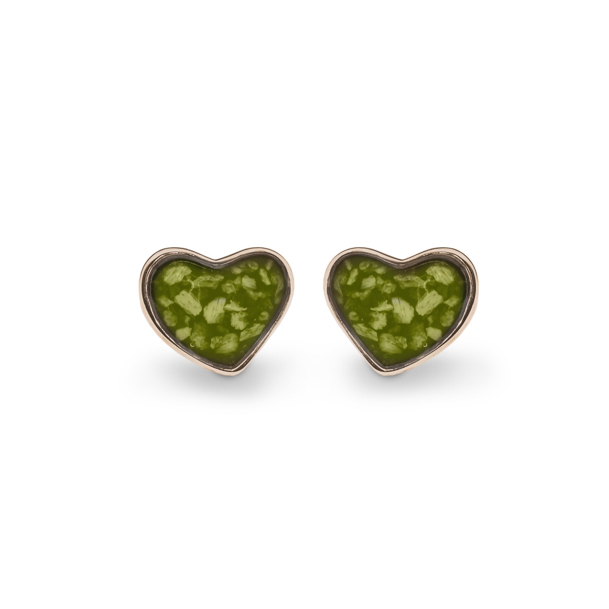 EverWith Cherish Memorial Ashes Earrings - 9k Rose Gold - Green