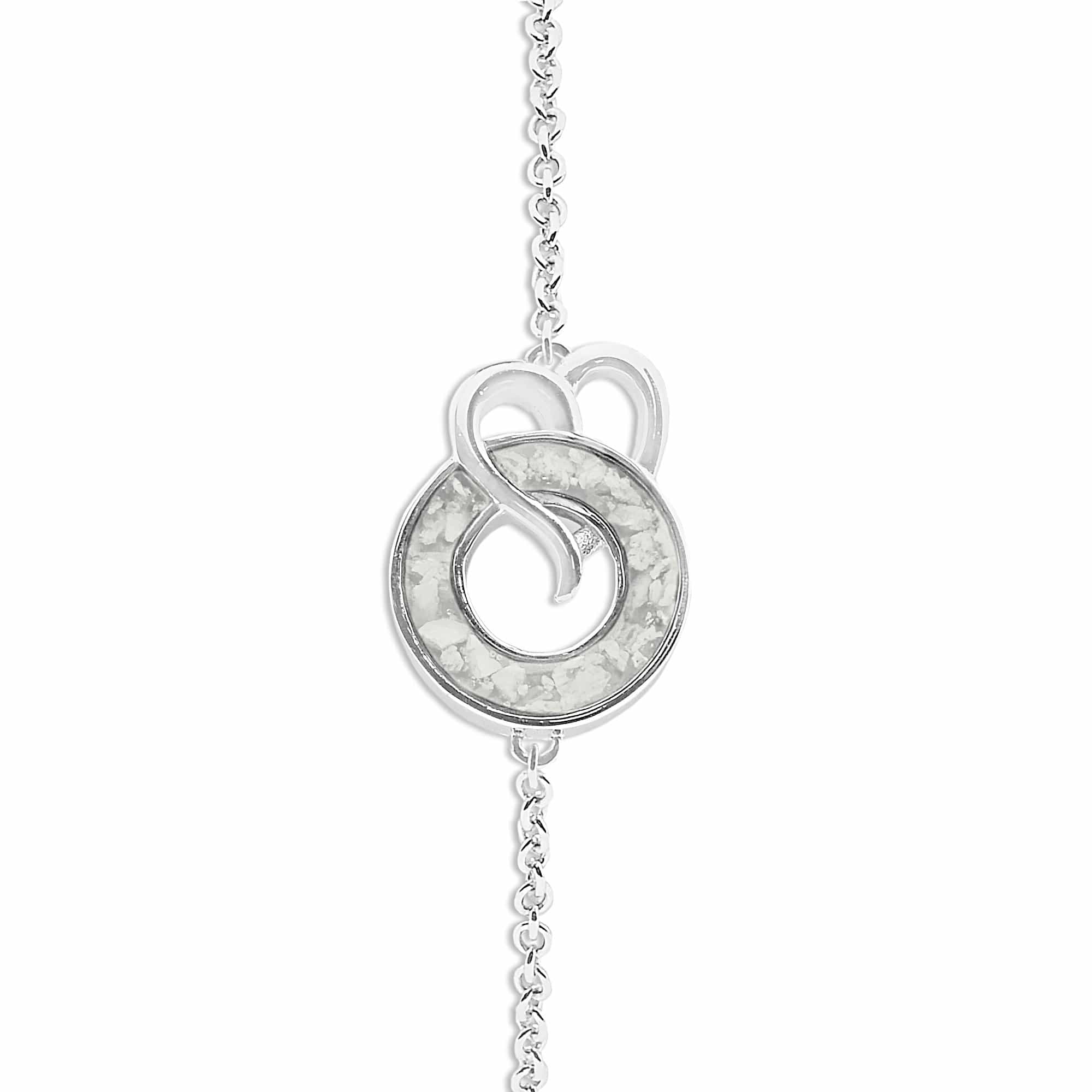 EverWith Ladies Guardian Memorial Ashes Bracelet - Sterling Silver - White