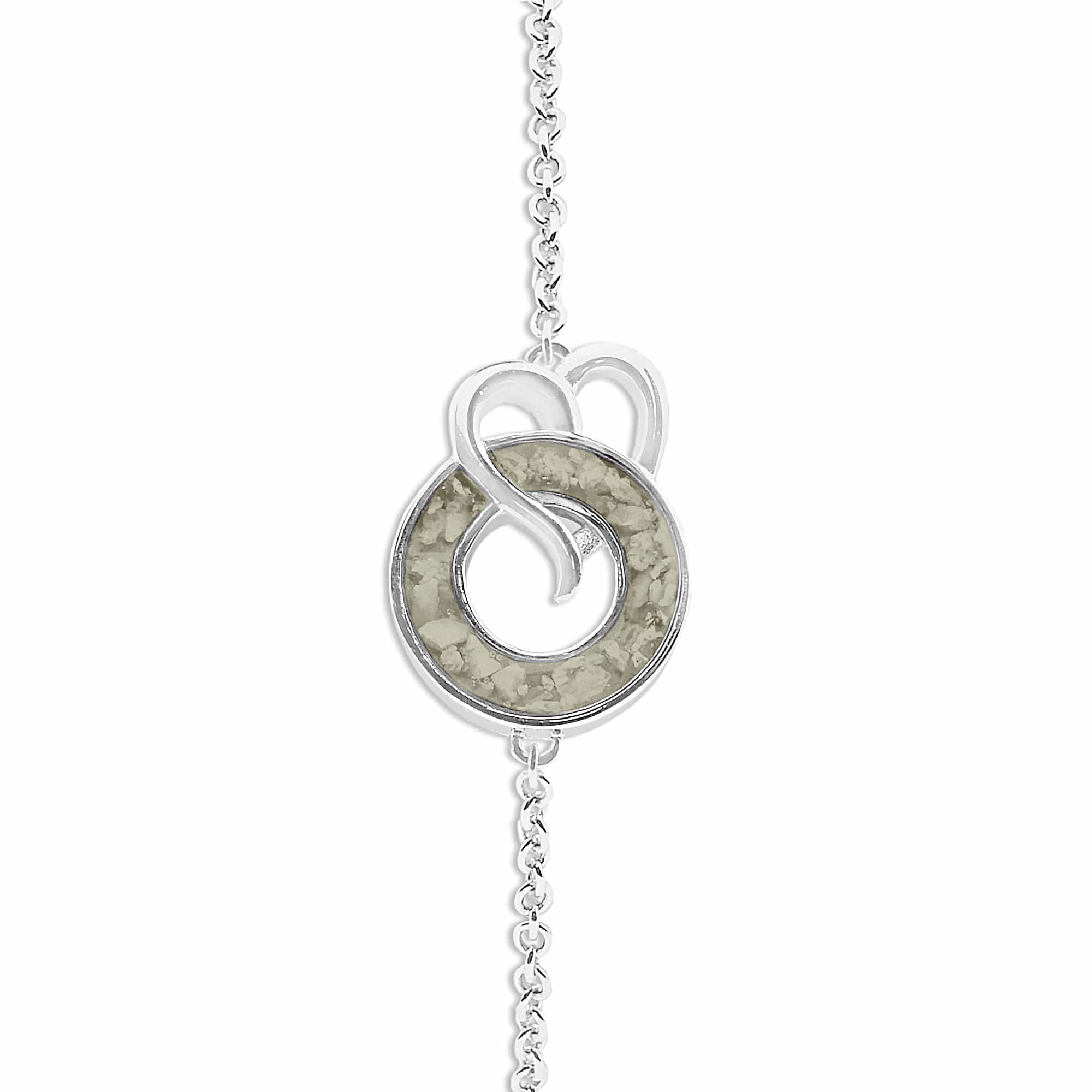 EverWith Ladies Guardian Memorial Ashes Bracelet - Sterling Silver - Transparent
