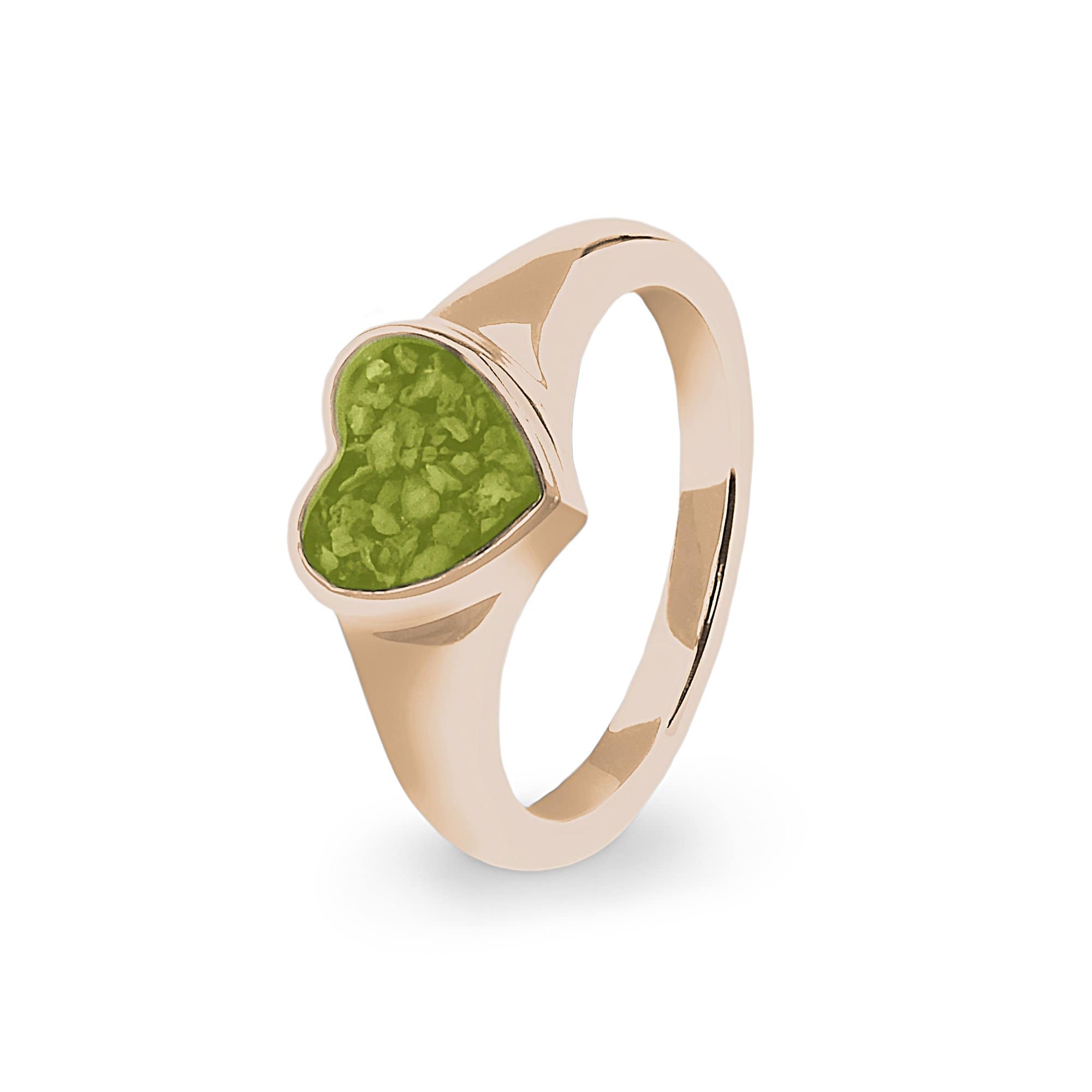 EverWith Ladies Dearest Memorial Ashes Ring - 9k Rose Gold - Green