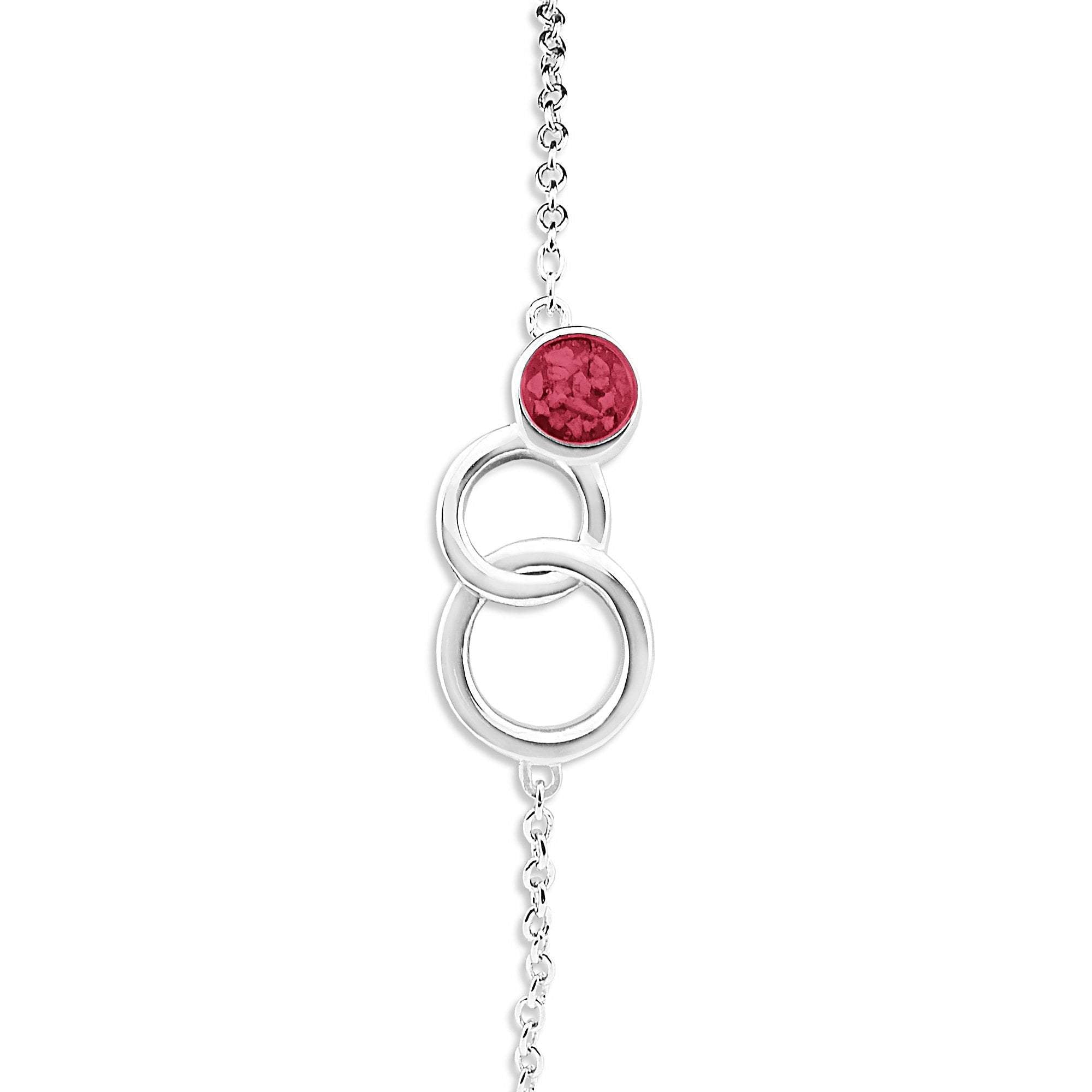 EverWith Ladies Praise Memorial Ashes Bracelet - Sterling Silver - Red