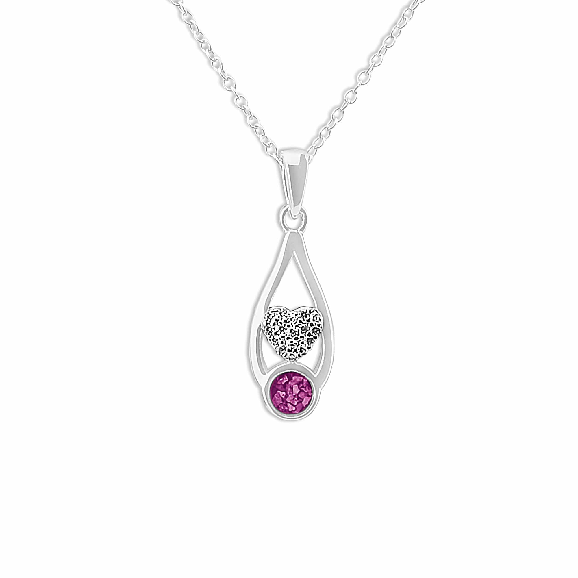 EverWith Ladies Protect Memorial Ashes Pendant with Fine Crystals - Sterling Silver - Pink