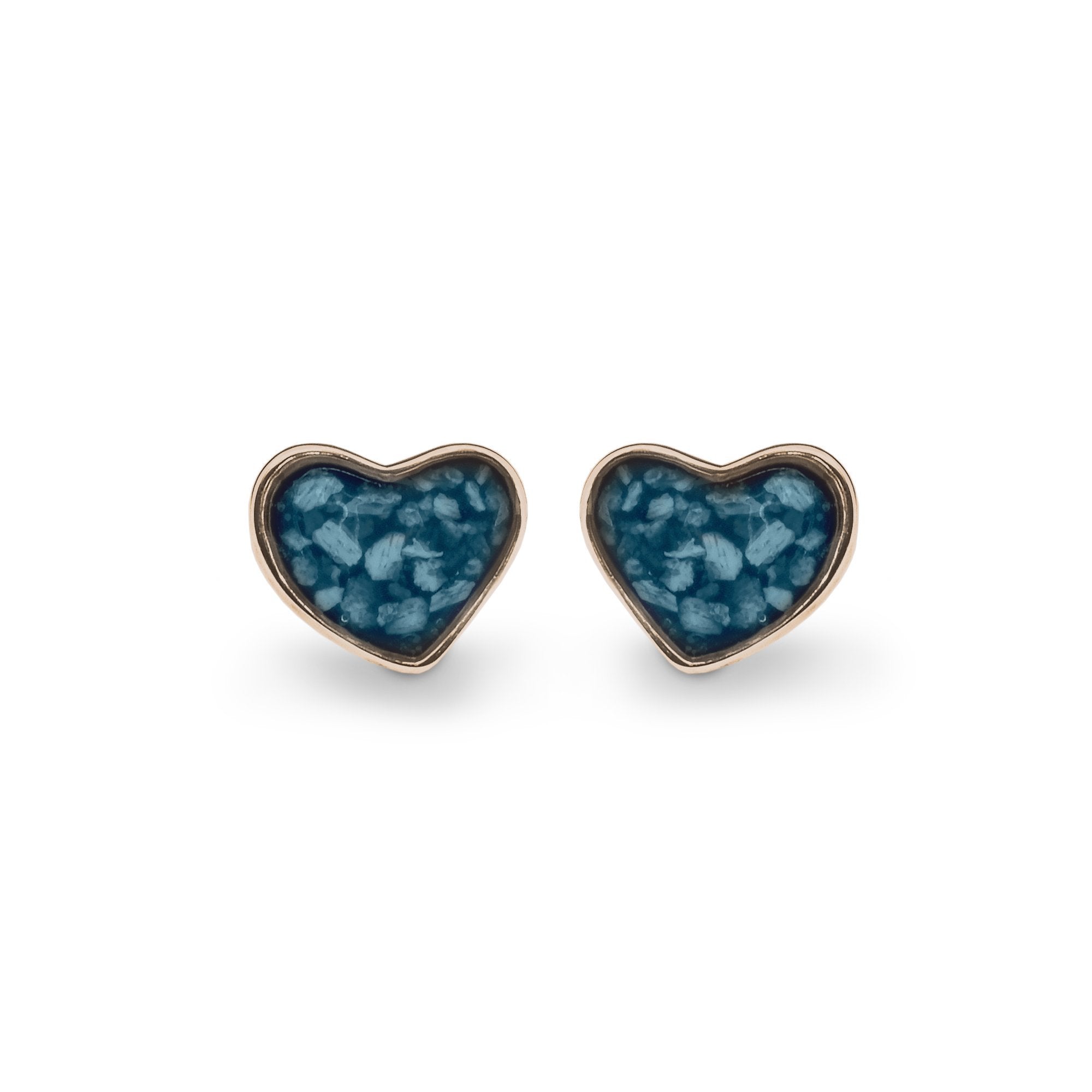 EverWith Cherish Memorial Ashes Earrings - 9k Rose Gold - Blue