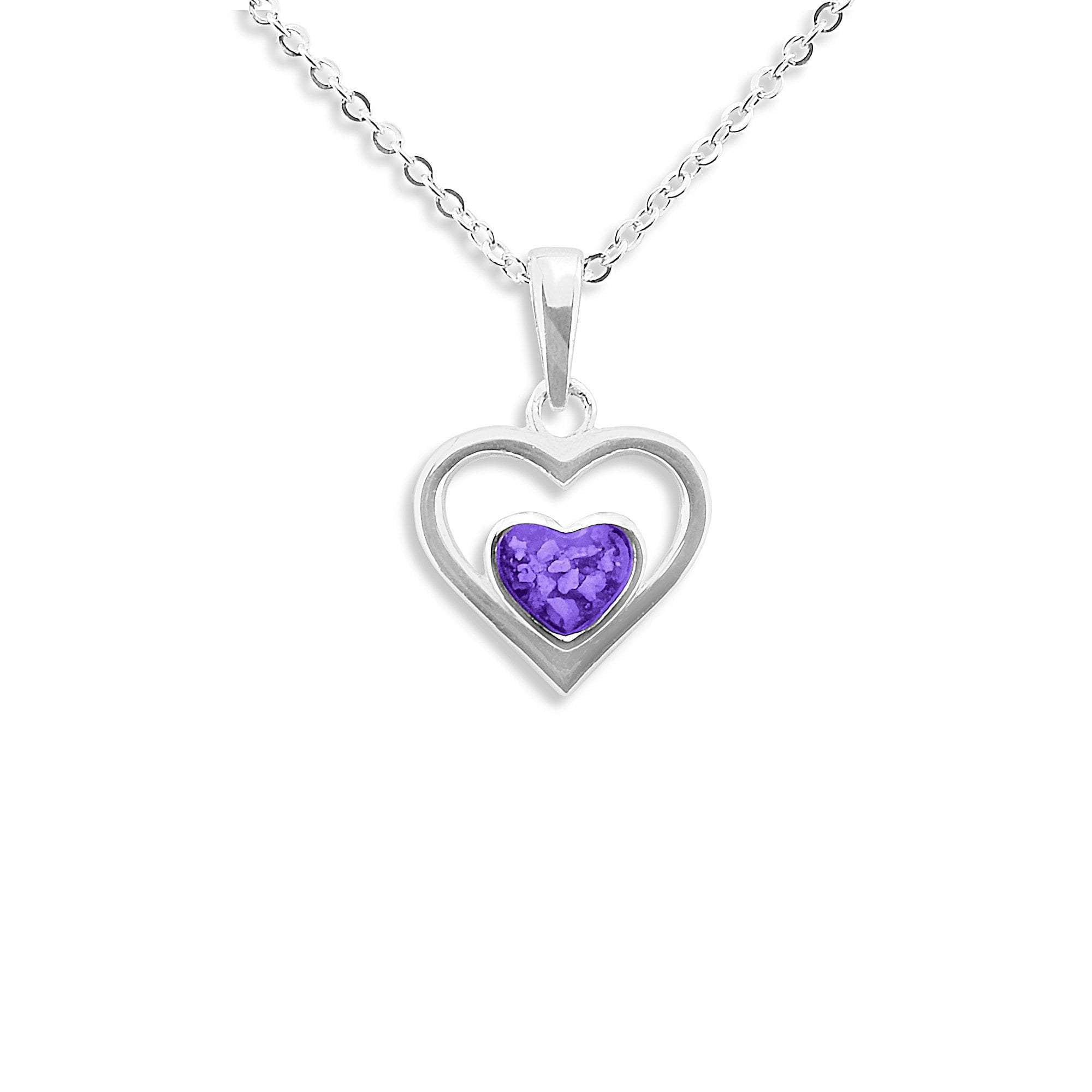 EverWith Ladies Comfort Memorial Ashes Pendant - Sterling Silver - Purple