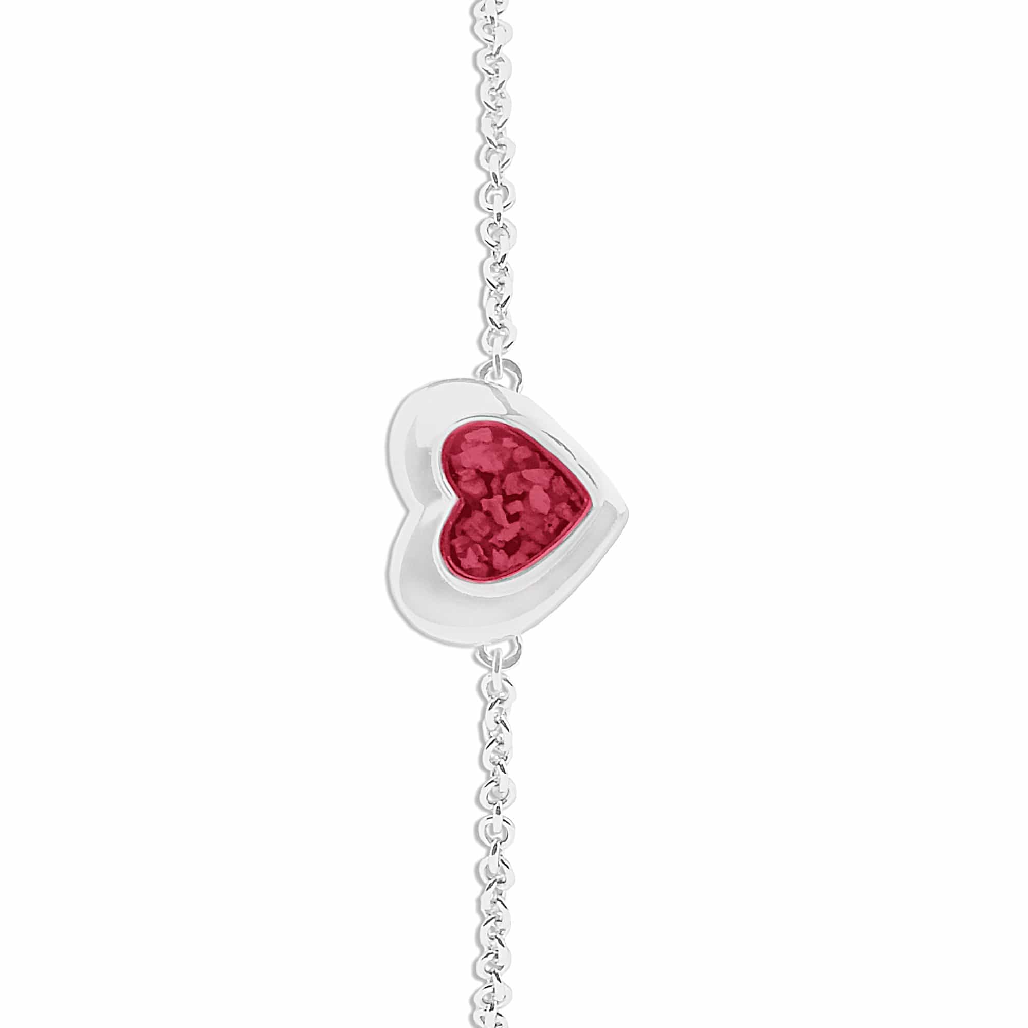 EverWith Ladies Revere Memorial Ashes Bracelet - Sterling Silver - Red