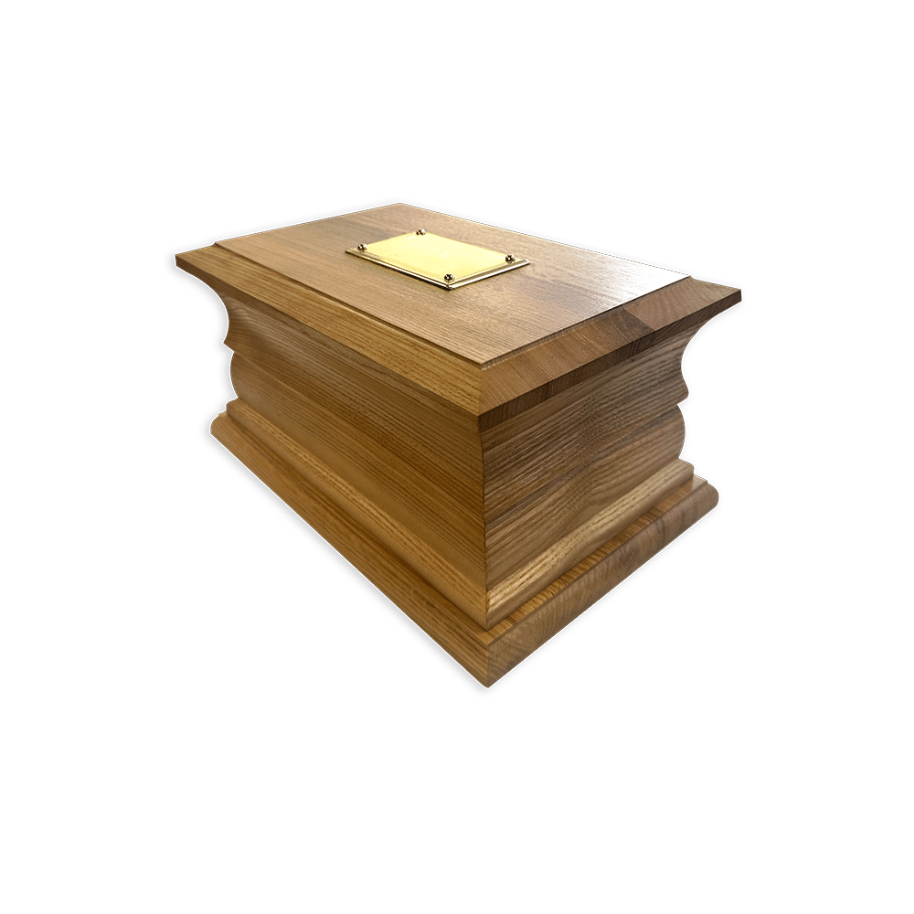 Double Capacity Oak Effect Wood Casket for 2 Adults - 8 Litre Capacity 