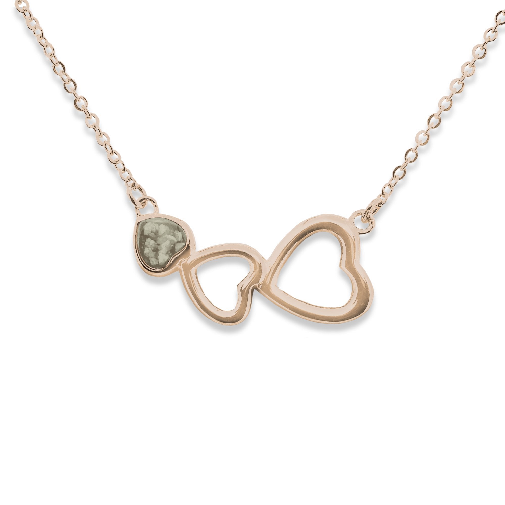 EverWith Ladies Adore Memorial Ashes Necklace - 9k Rose Gold - Transparent