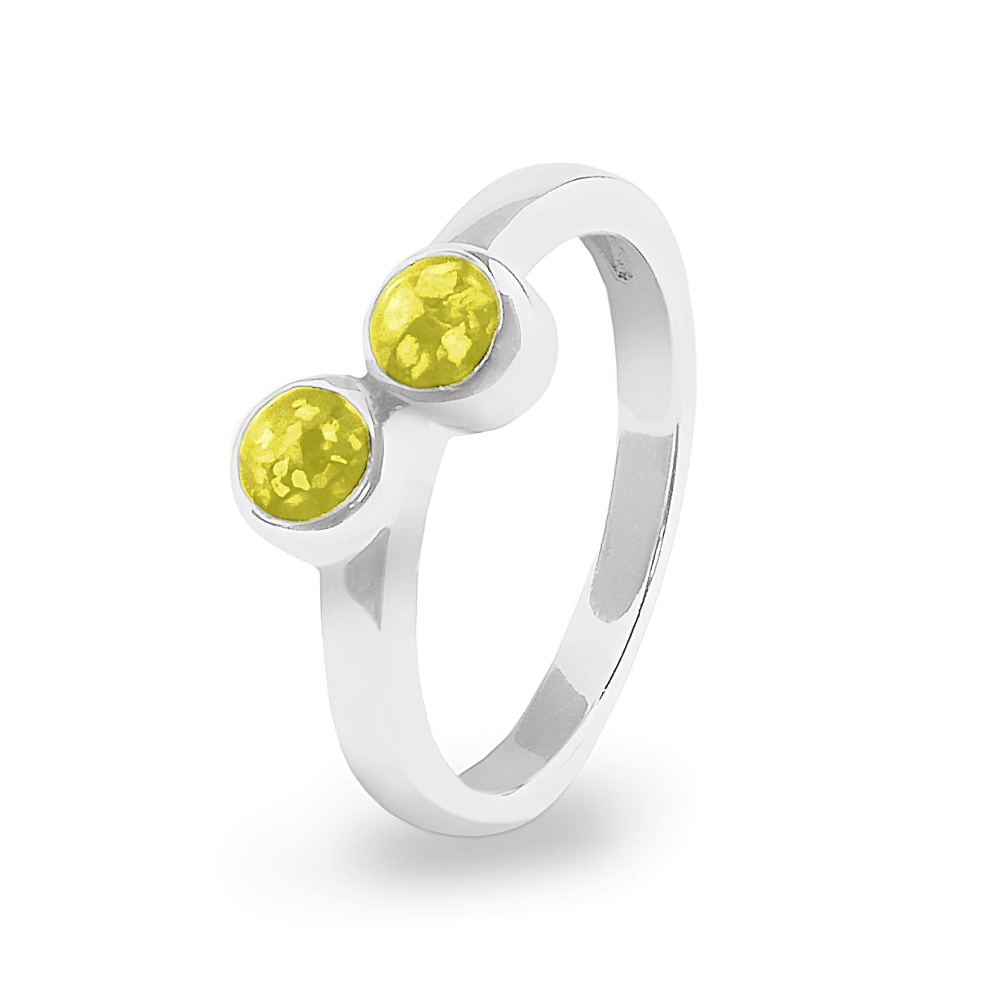 EverWith Ladies Inspire Memorial Ashes Ring - 9k White Gold - Yellow