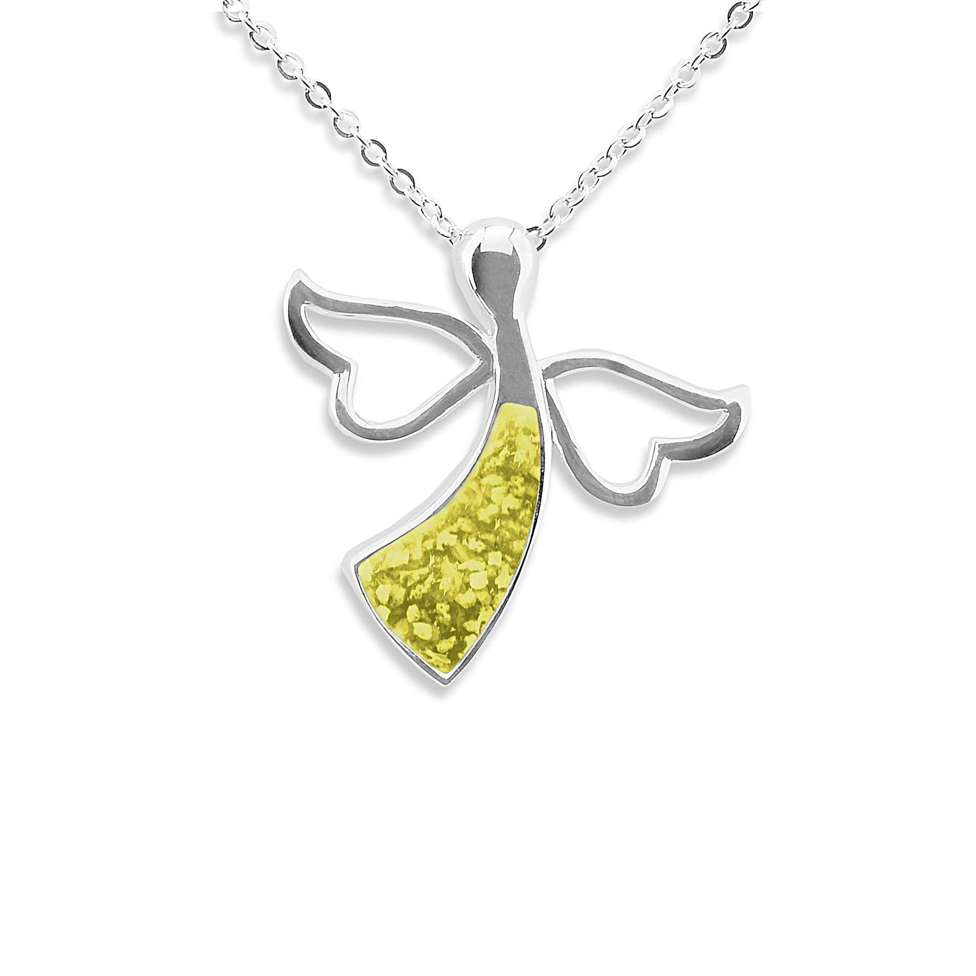 EverWith Ladies Angel Memorial Ashes Pendant - Sterling Silver - Yellow