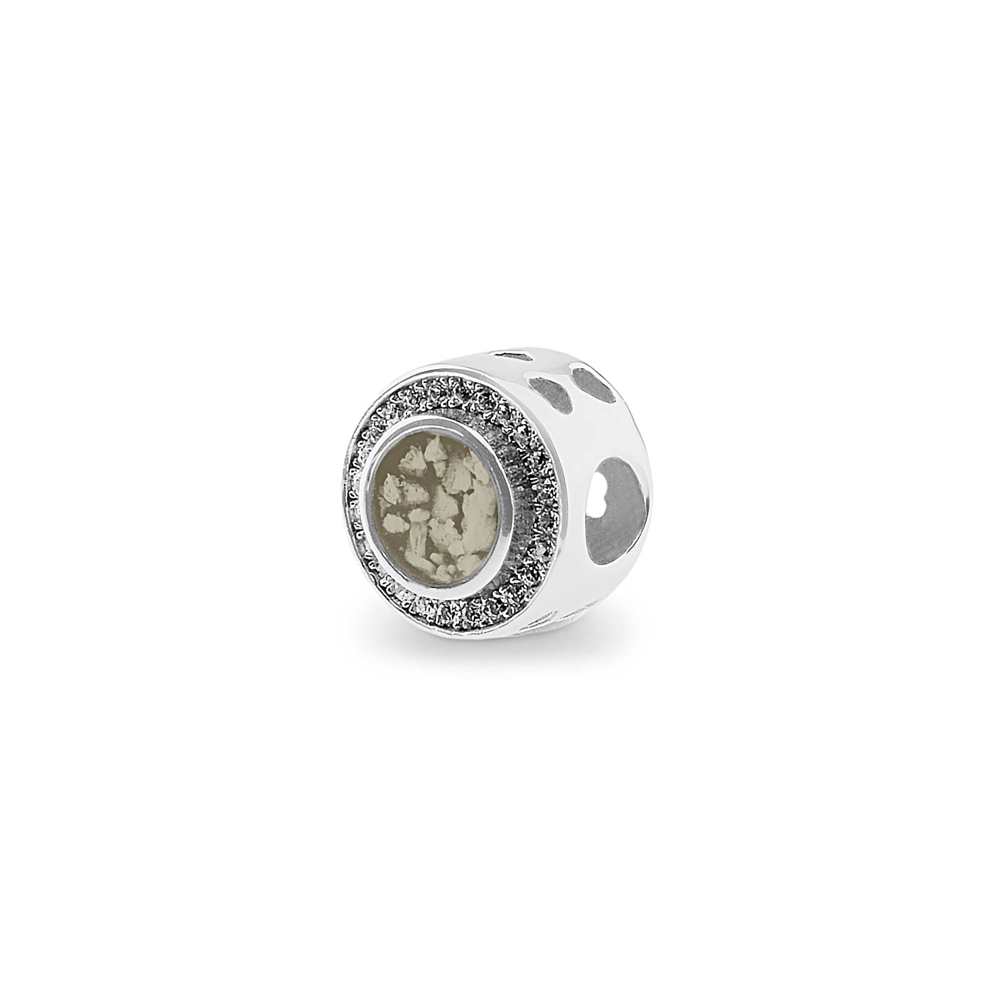 EverWith Admire Memorial Ashes Charm Bead with Fine Crystals - Sterling Silver - Transparent