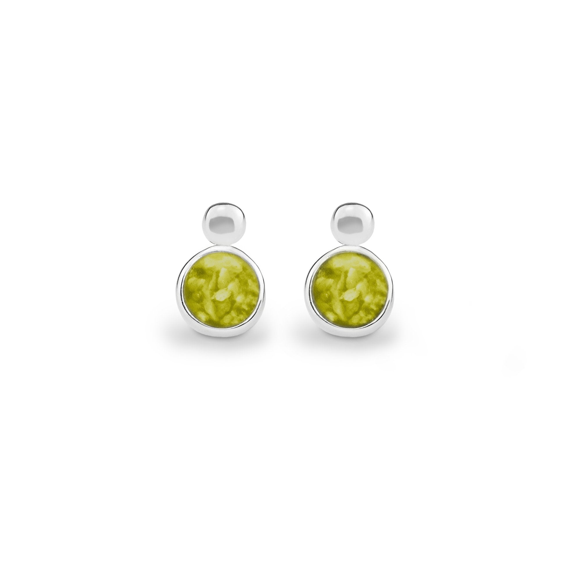 EverWith Delicate Drop Memorial Ashes Earrings - Sterling Silver - Yellow