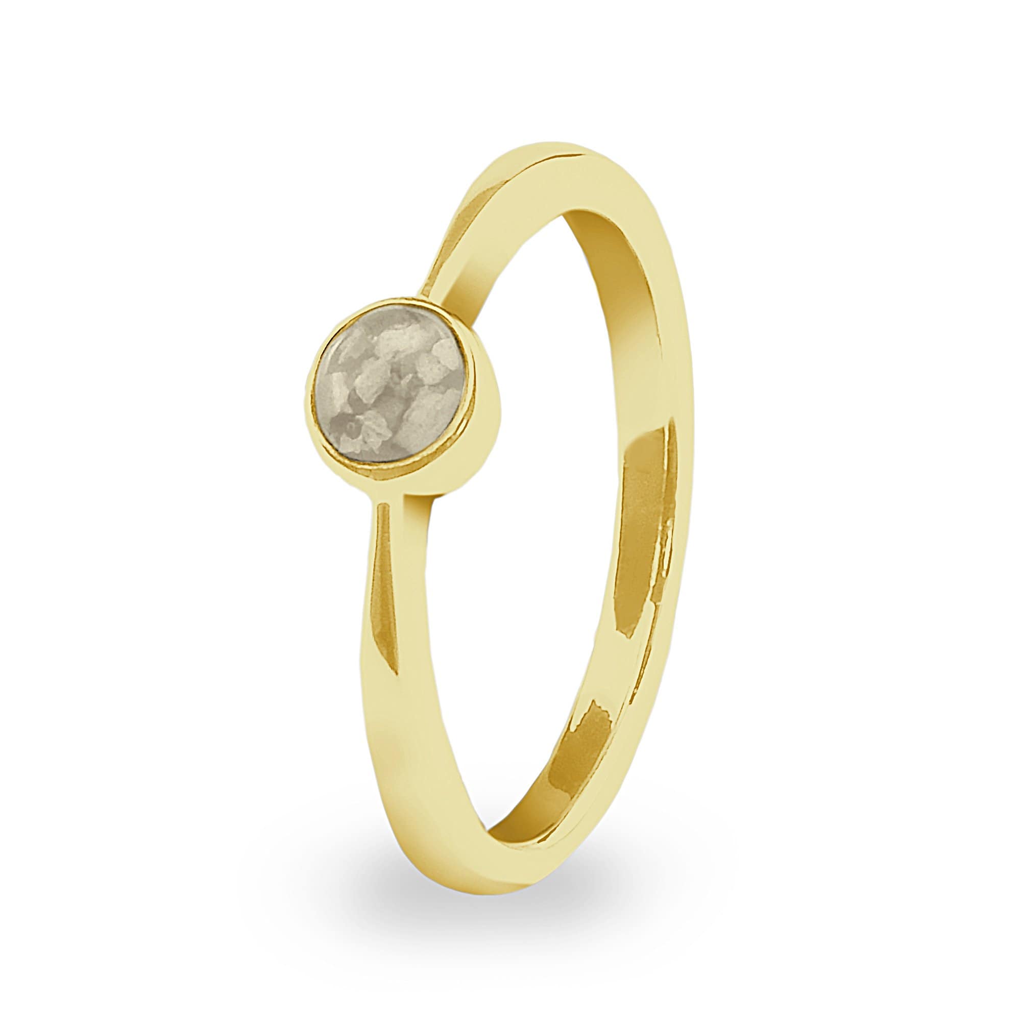 EverWith Ladies Bijou Memorial Ashes Ring - 9k Yellow Gold - Transparent