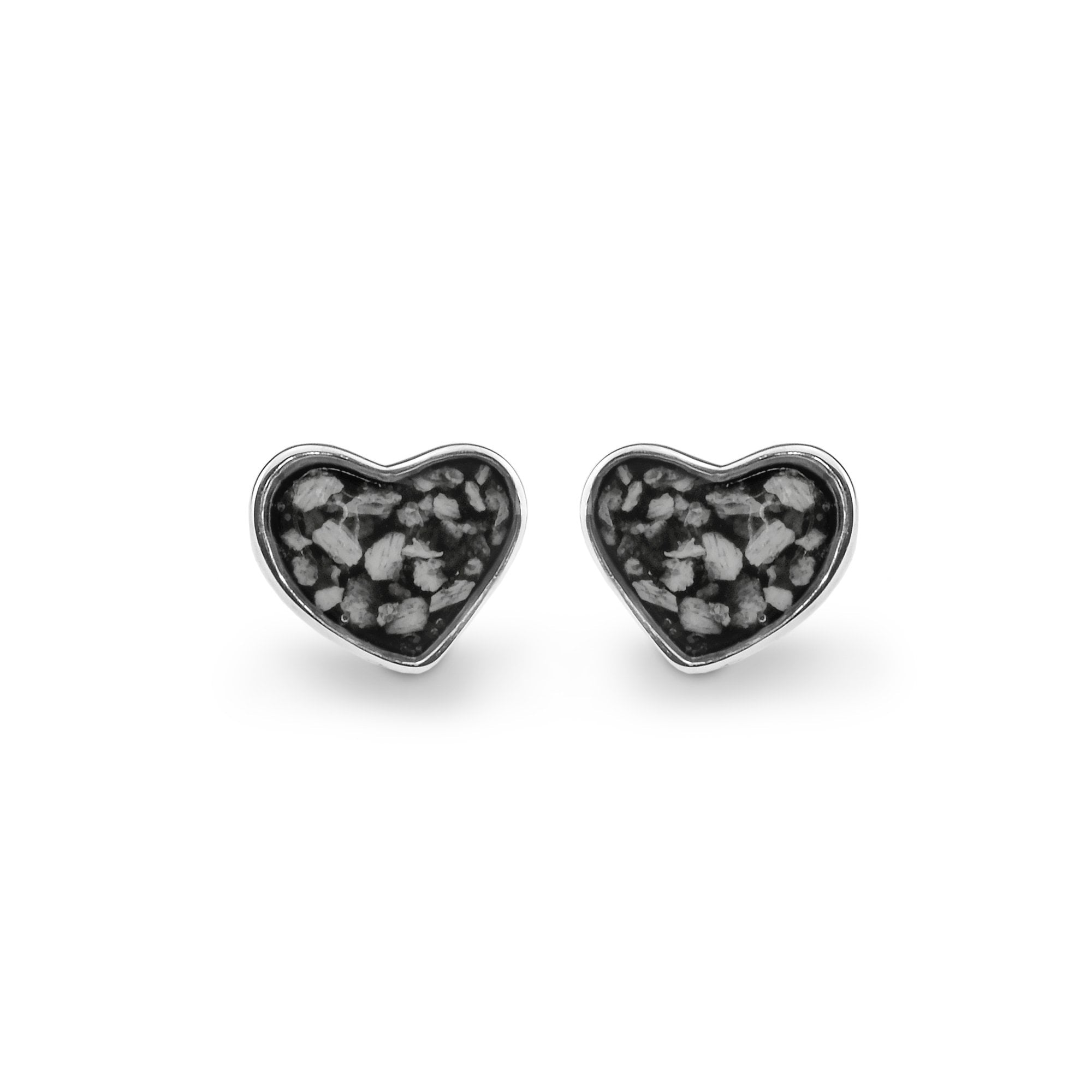 EverWith Cherish Memorial Ashes Earrings - Sterling Silver - Black