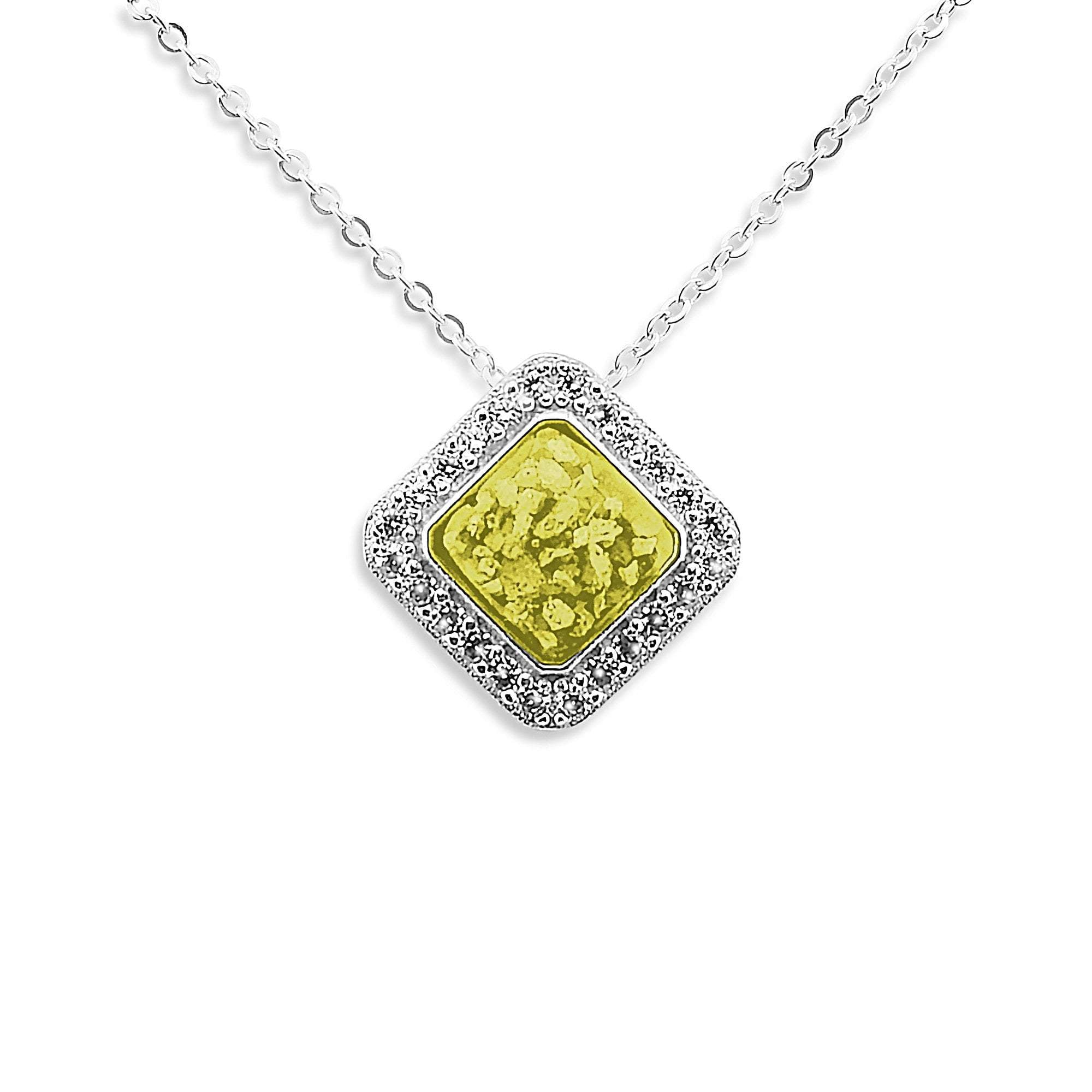 EverWith Ladies Bless Memorial Ashes Pendant with Fine Crystals - Sterling Silver - Yellow