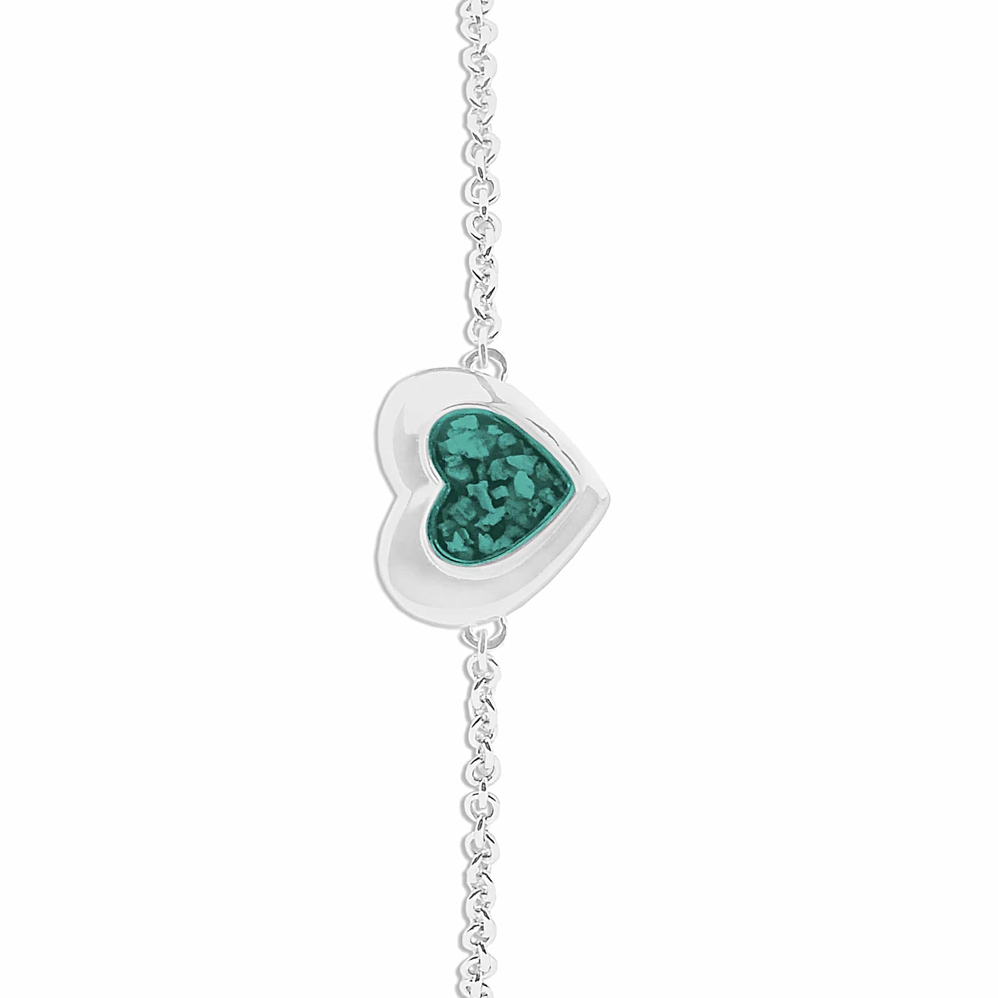 EverWith Ladies Revere Memorial Ashes Bracelet - Sterling Silver - Aqua