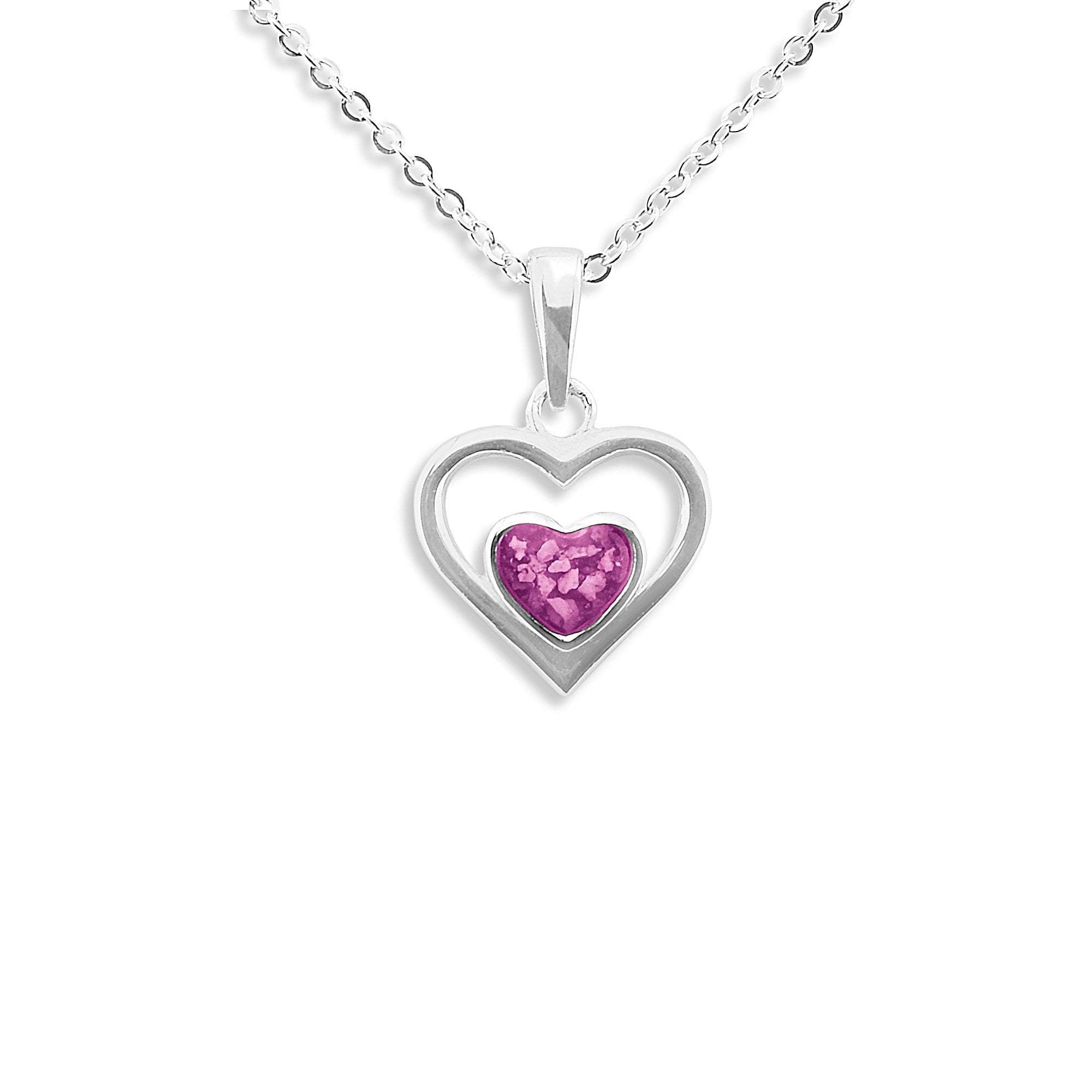 EverWith Ladies Comfort Memorial Ashes Pendant - Sterling Silver - Pink