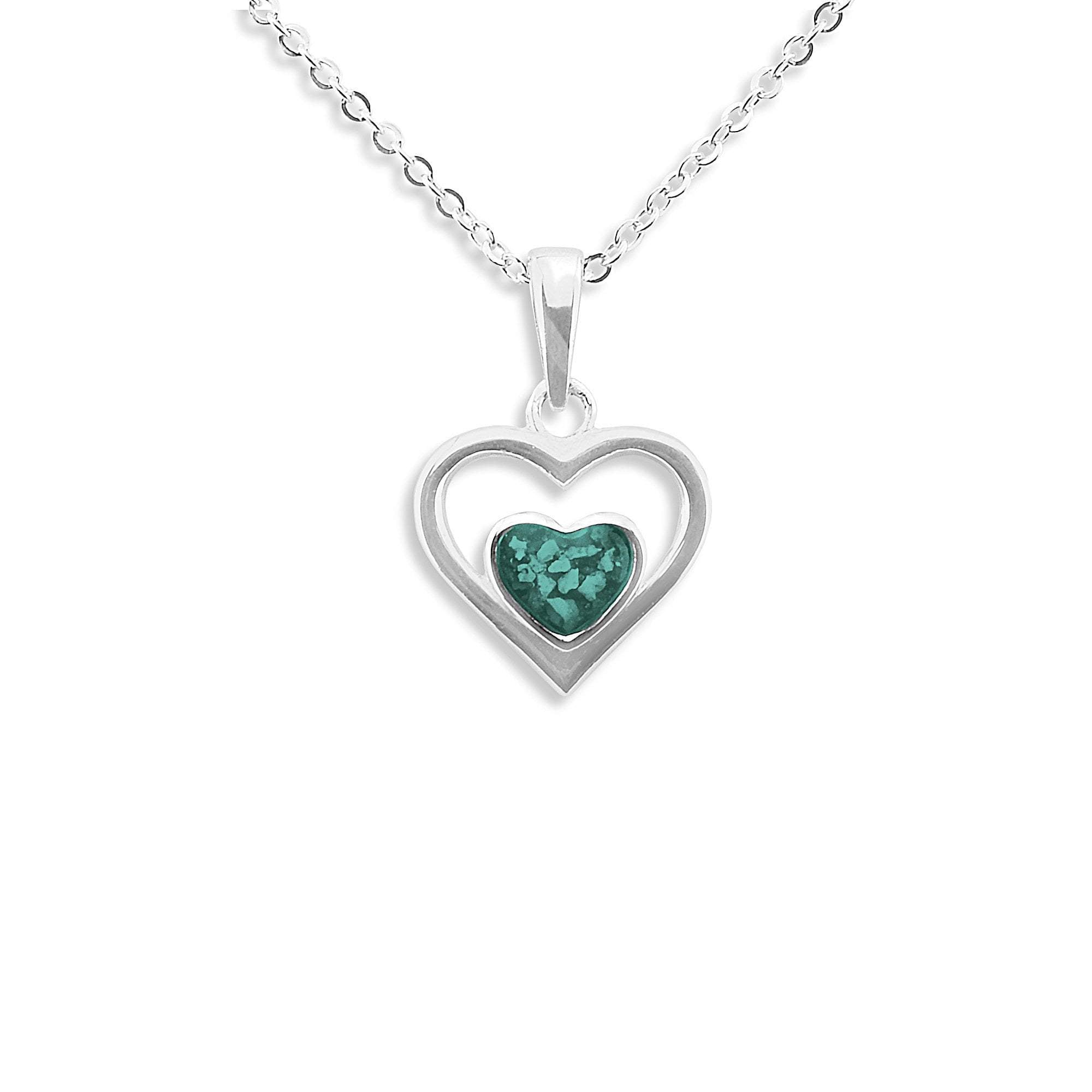 EverWith Ladies Comfort Memorial Ashes Pendant - Sterling Silver - Aqua