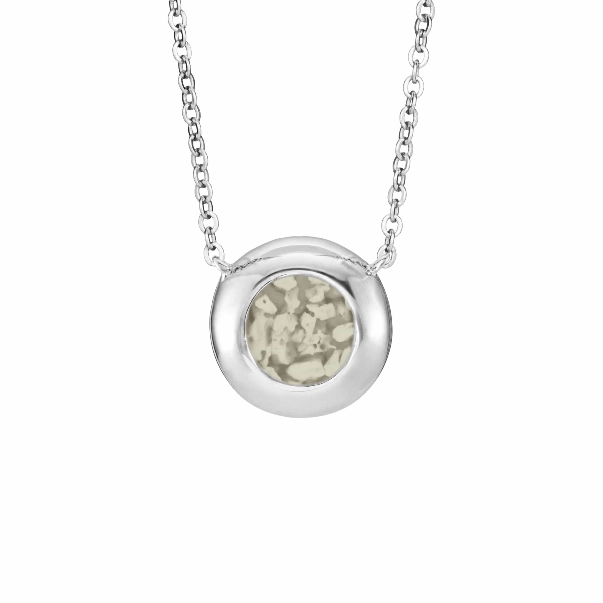 EverWith Ladies Rondure Memorial Ashes Necklace - Sterling Silver - Transparent