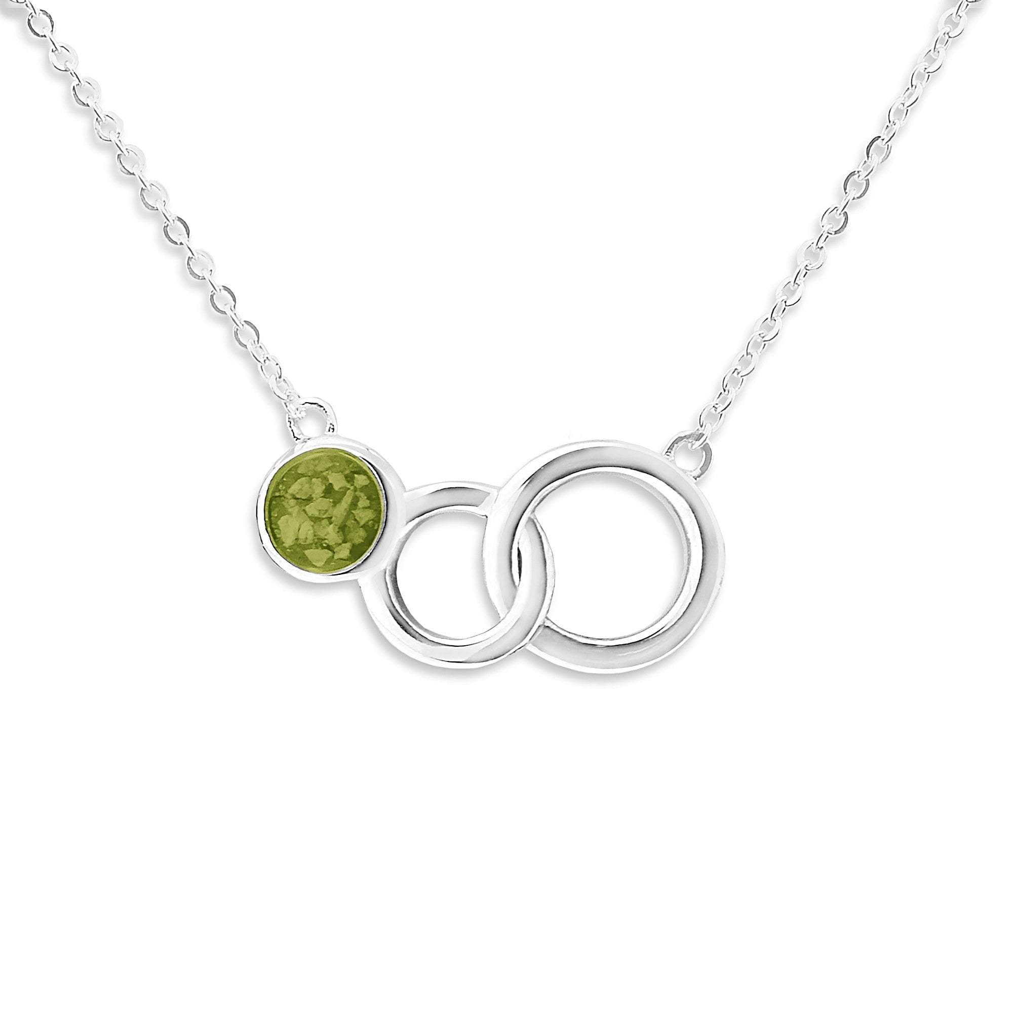 EverWith Ladies Praise Memorial Ashes Necklace - Sterling Silver - Green