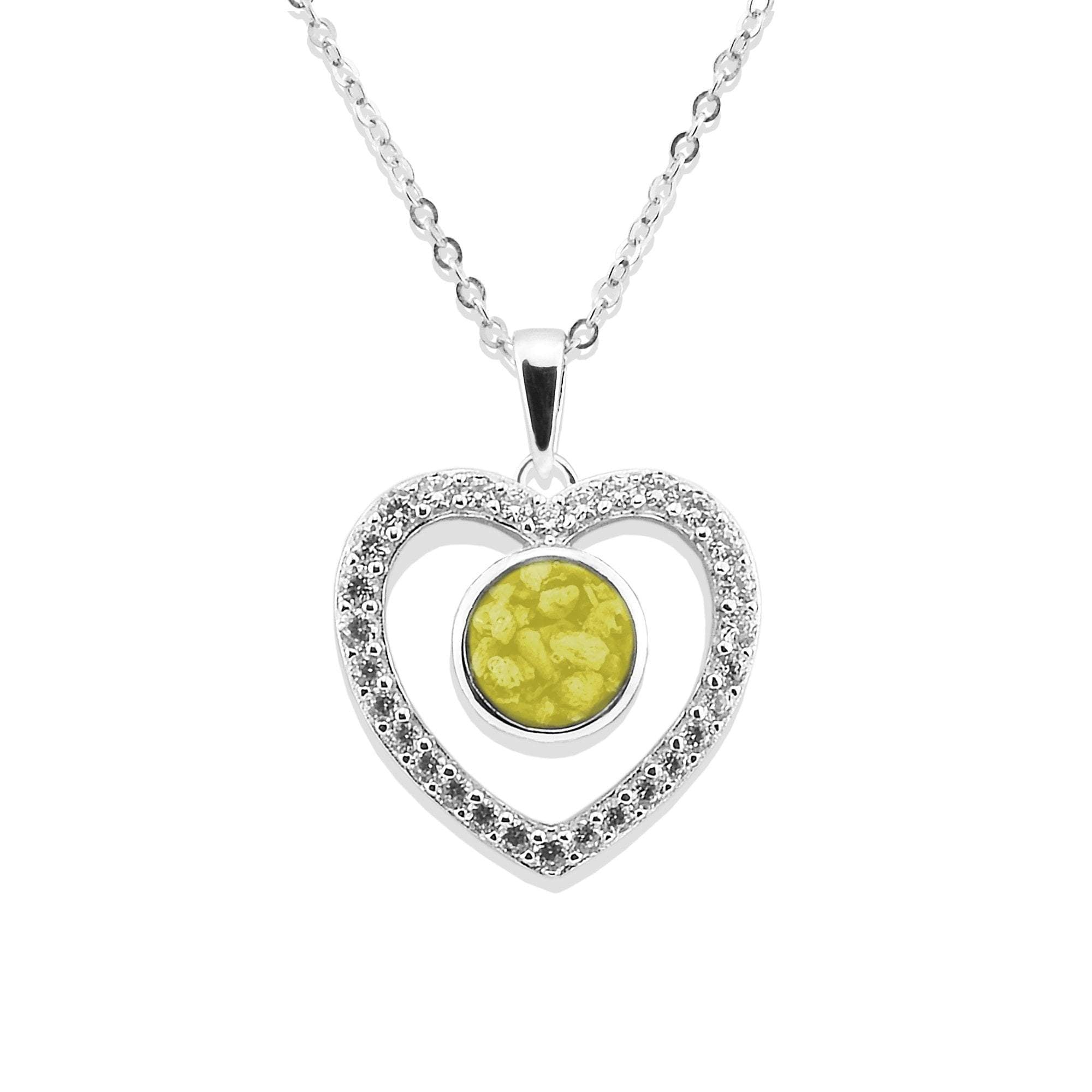 EverWith Ladies Forever Memorial Ashes Pendant with Fine Crystals - Sterling Silver - Yellow