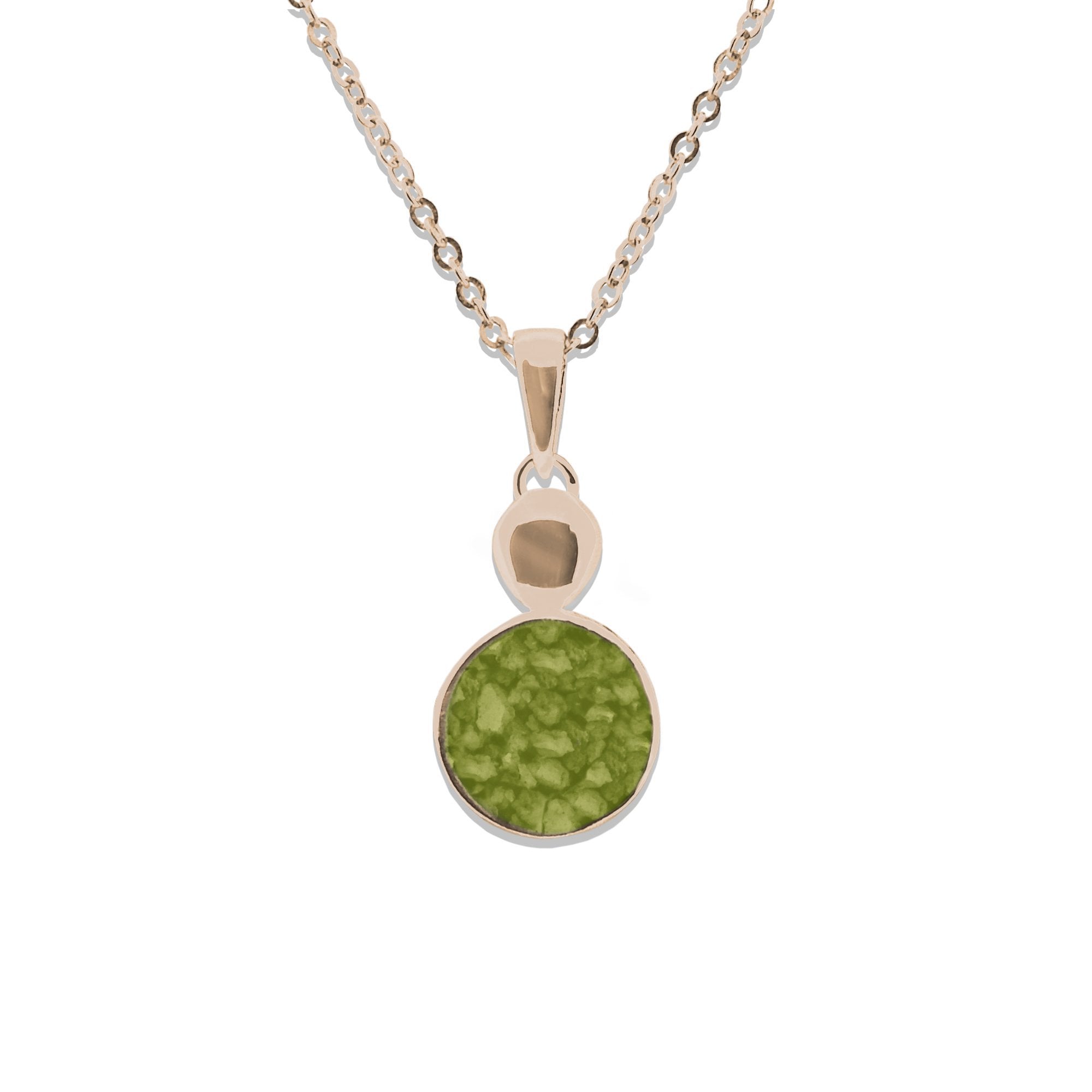 EverWith Ladies Delicate Drop Memorial Ashes Pendant - 9k Rose Gold - Green