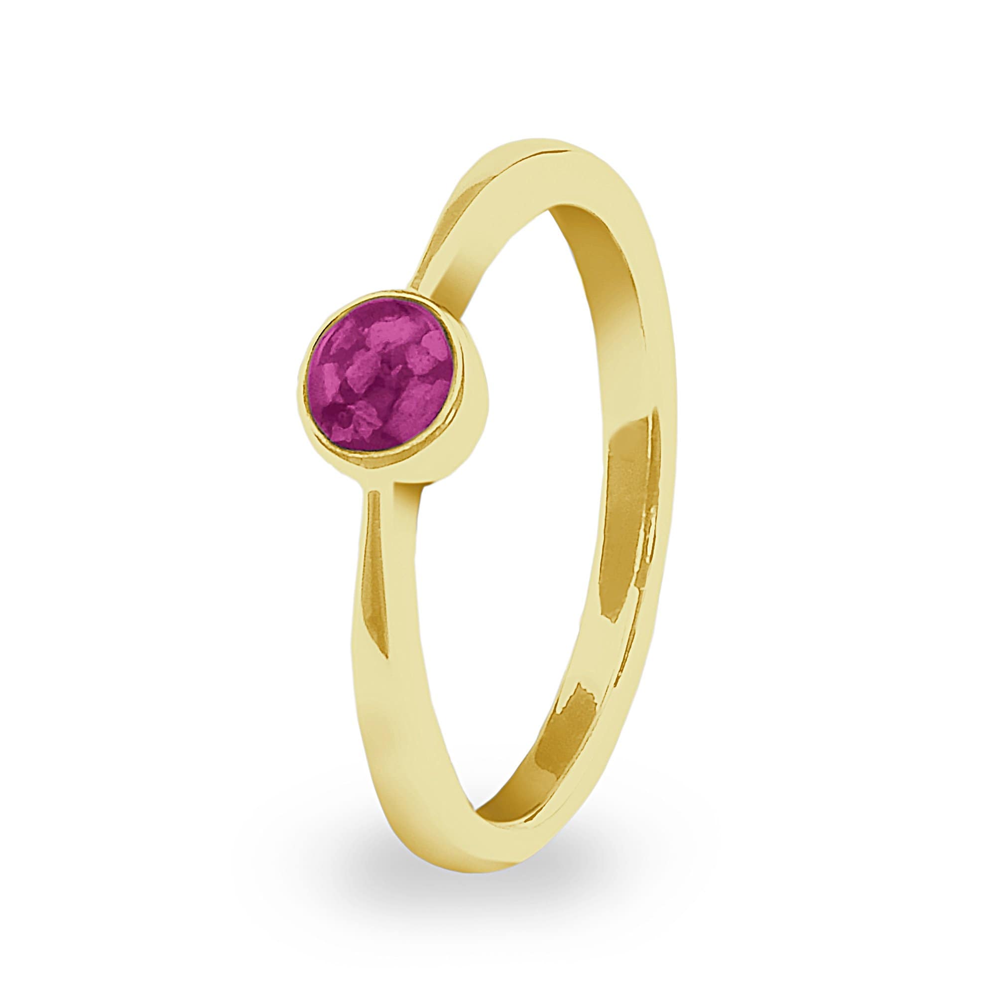 EverWith Ladies Bijou Memorial Ashes Ring - 9k Yellow Gold - Violet