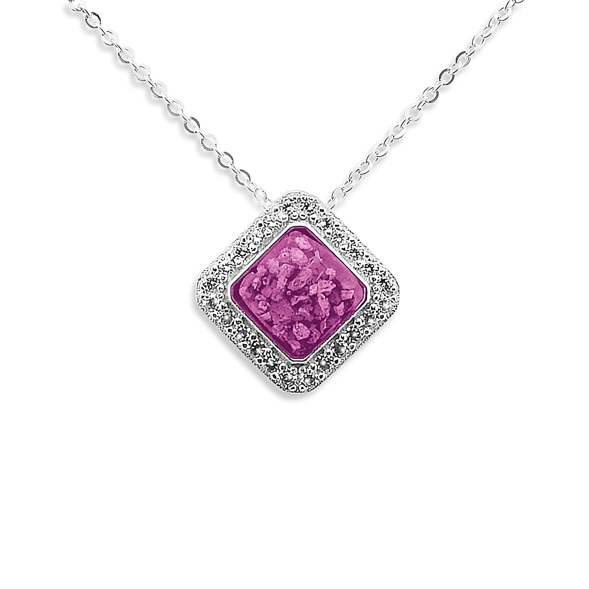EverWith Ladies Bless Memorial Ashes Pendant with Fine Crystals - Sterling Silver - Pink