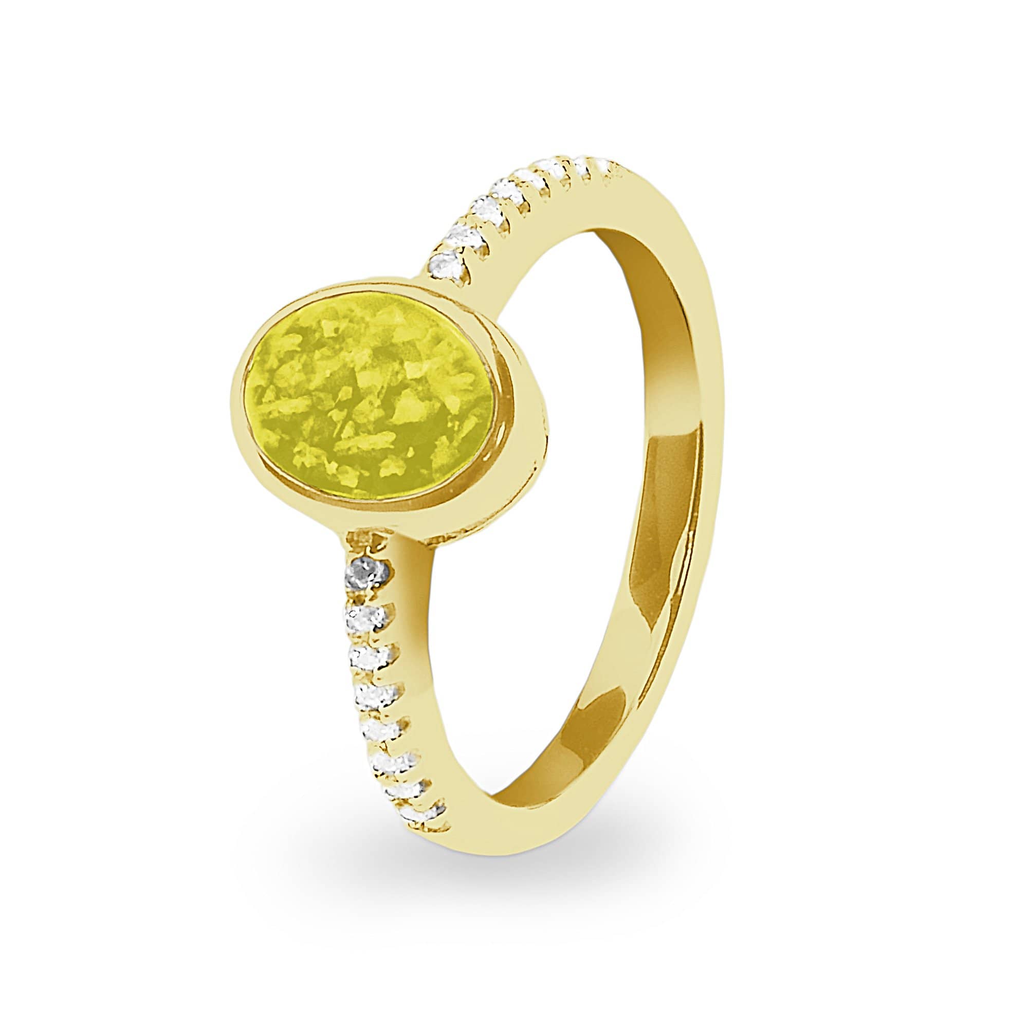 EverWith Ladies Guard Memorial Ashes Ring - 9k Yellow Gold - Yellow