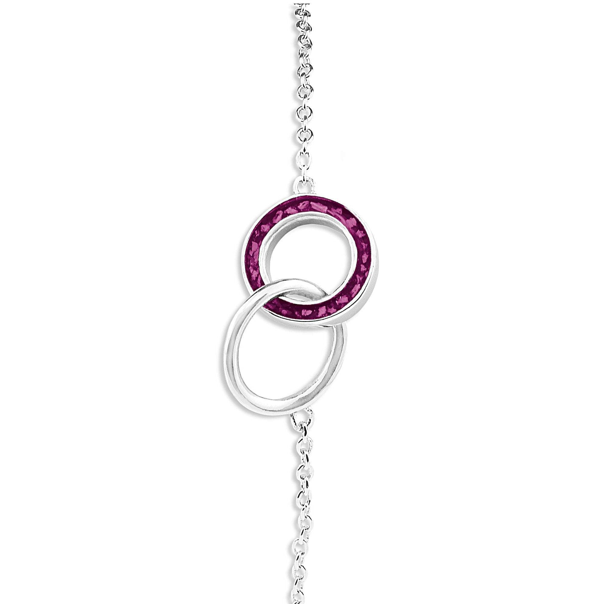 EverWith Ladies Unison Memorial Ashes Bracelet - Sterling Silver - Violet