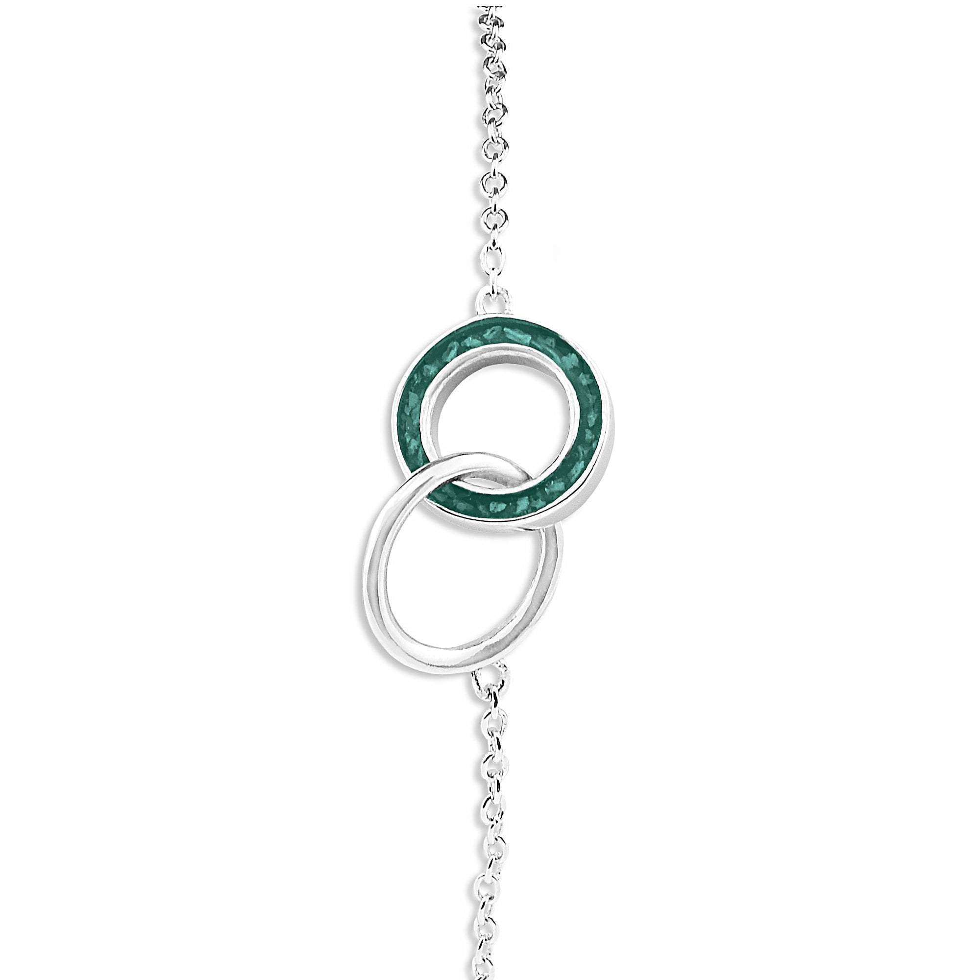 EverWith Ladies Unison Memorial Ashes Bracelet - Sterling Silver - Aqua
