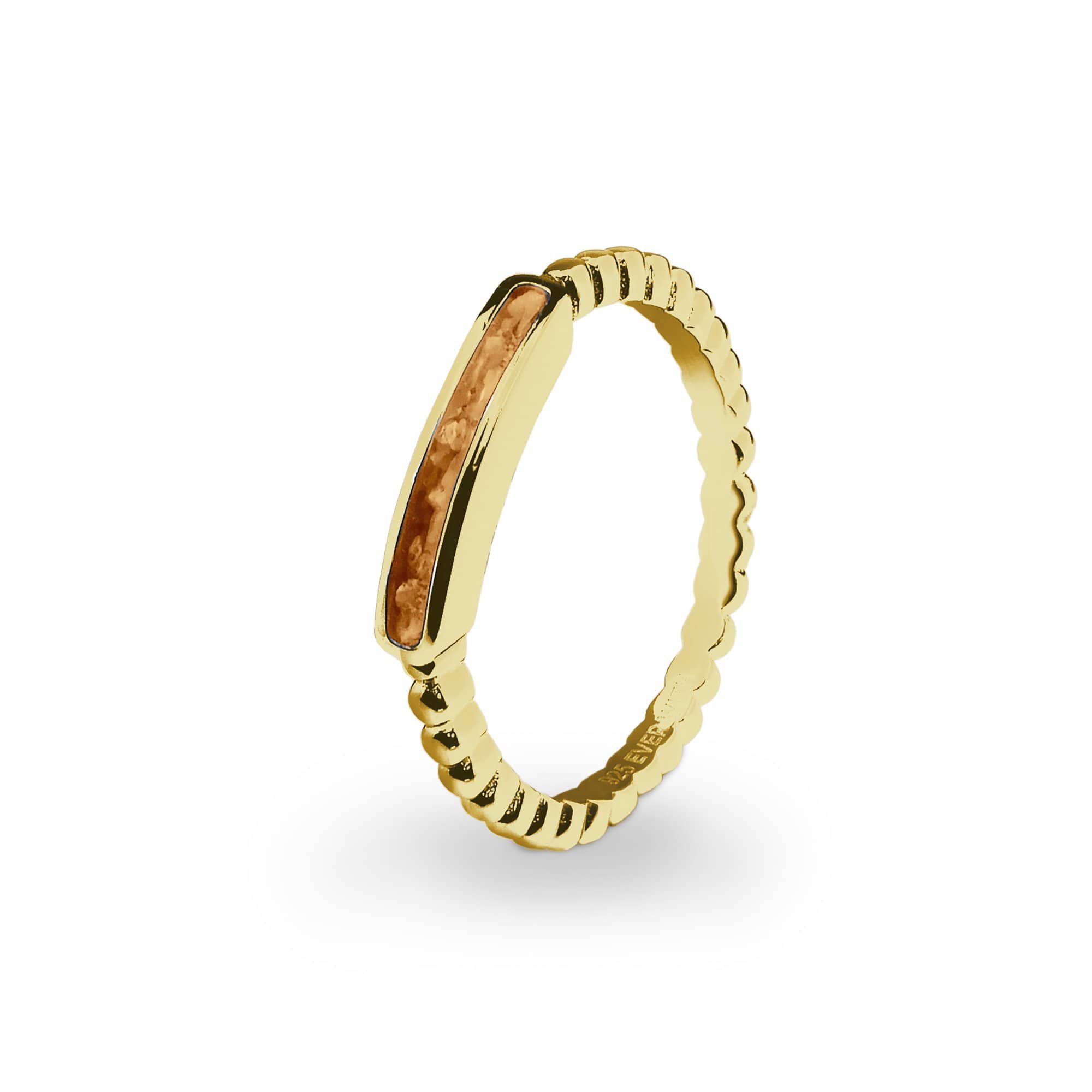 EverWith Ladies Channel Bubble Band Memorial Ashes Ring - 9k Yellow Gold - Orange