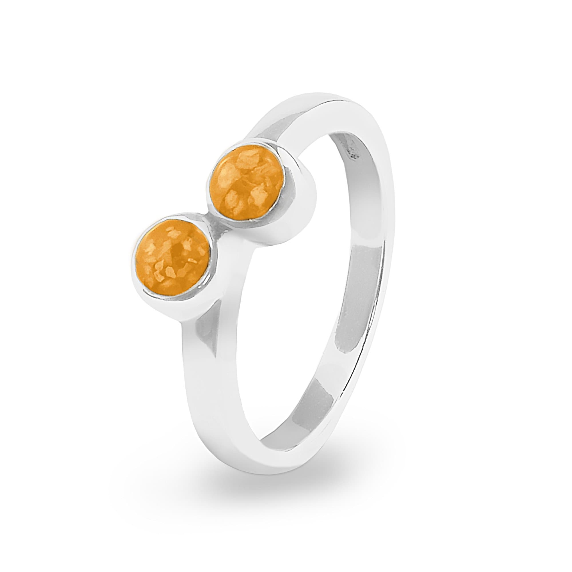 EverWith Ladies Inspire Memorial Ashes Ring - 9k White Gold - Orange