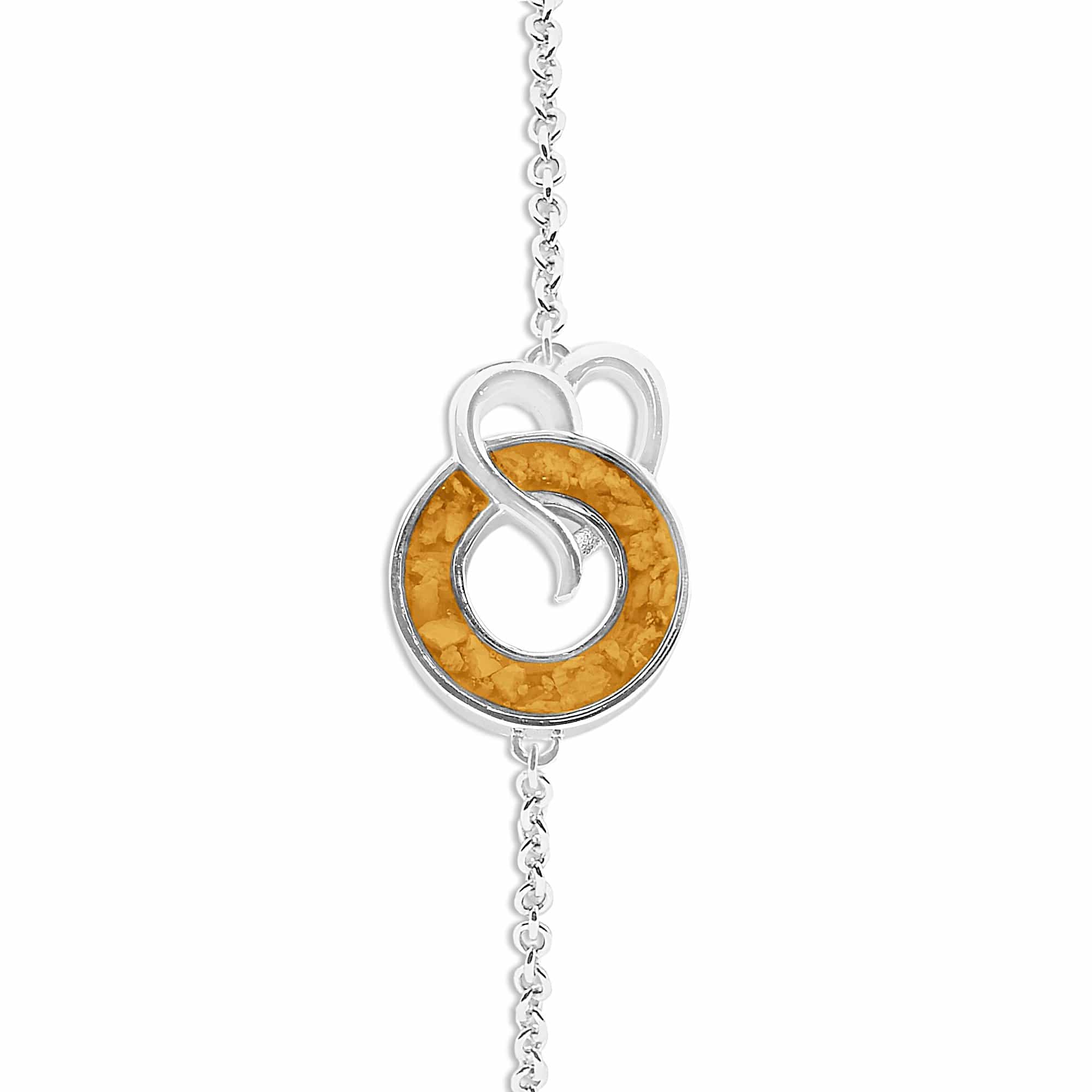 EverWith Ladies Guardian Memorial Ashes Bracelet - Sterling Silver - Orange