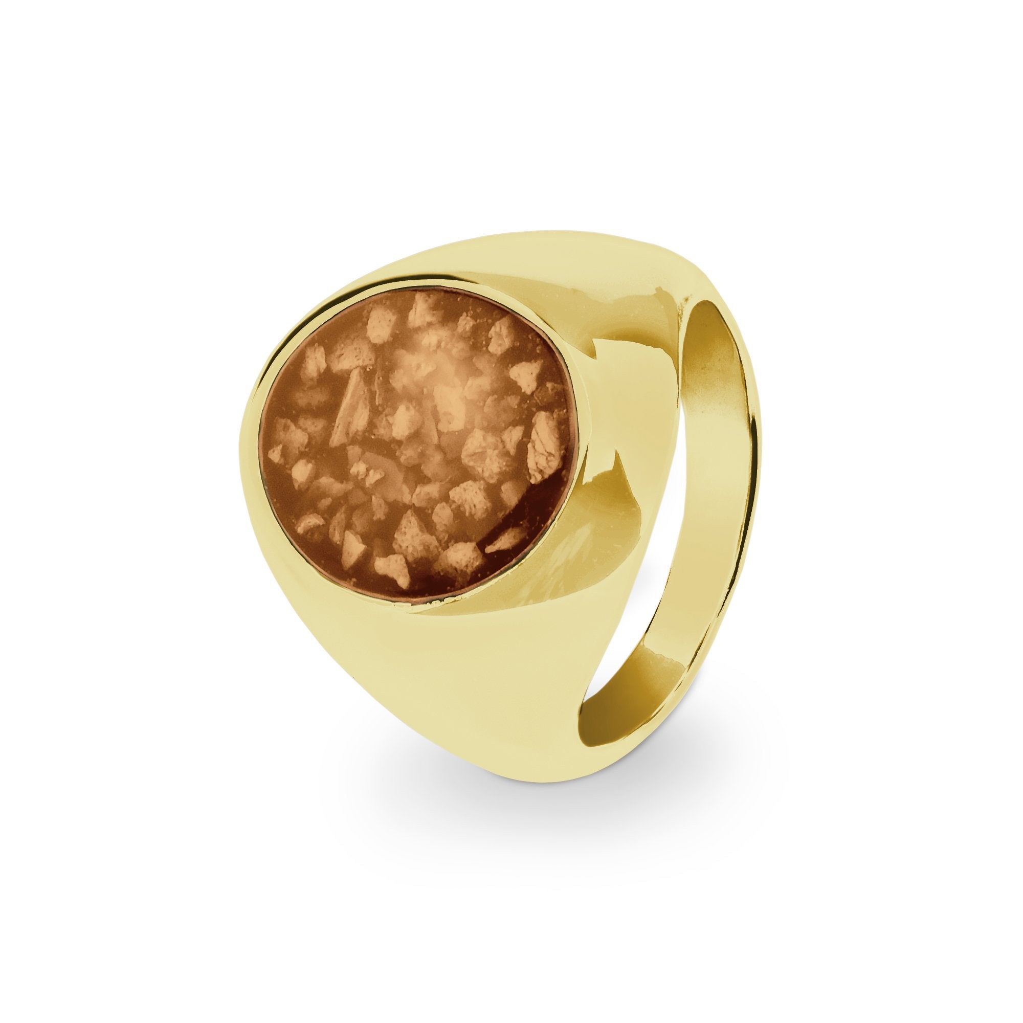 EverWith Gents Signet Memorial Ashes Ring - 9k Yellow Gold - Orange