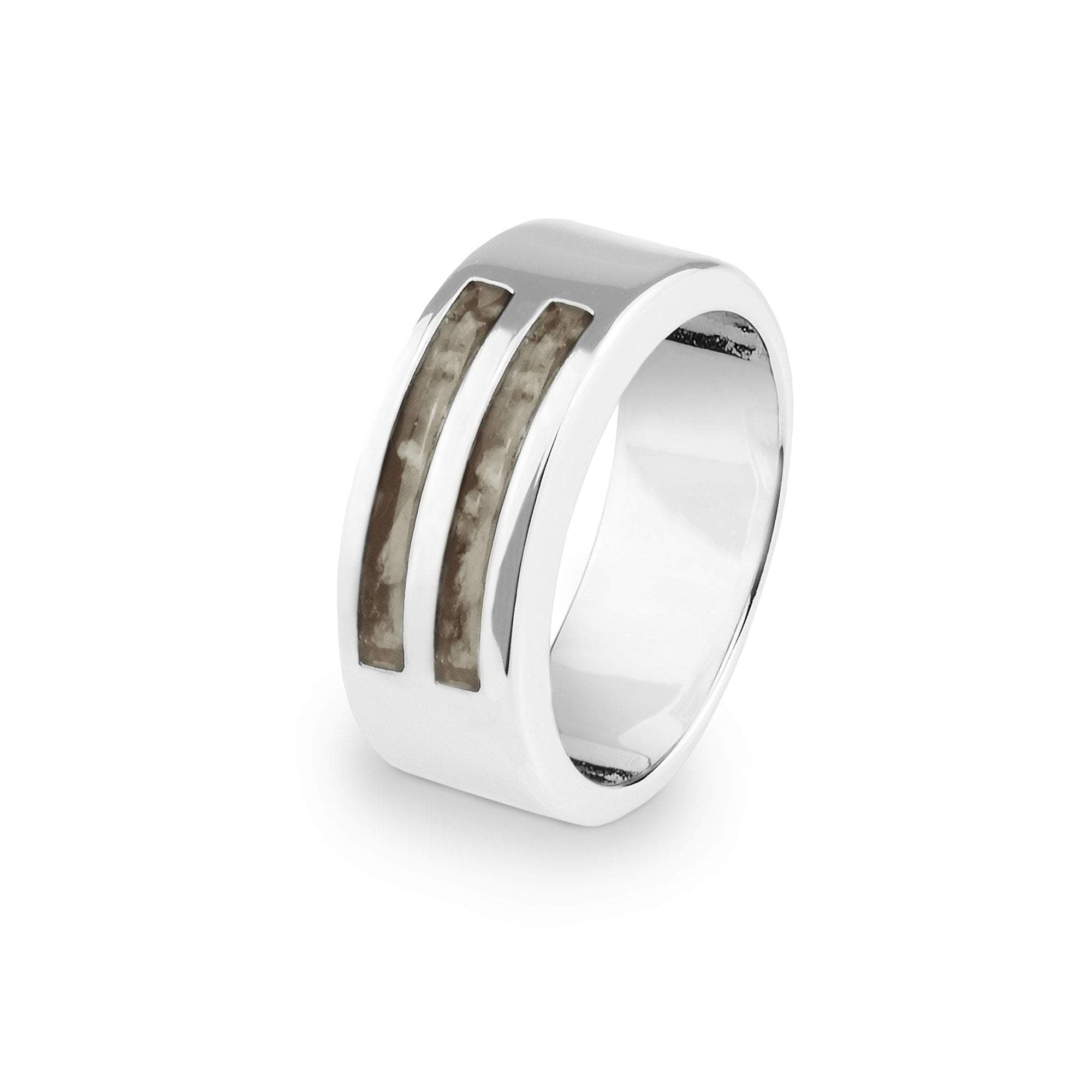 EverWith Gents Traditional Memorial Ashes Ring - Sterling Silver - Transparent