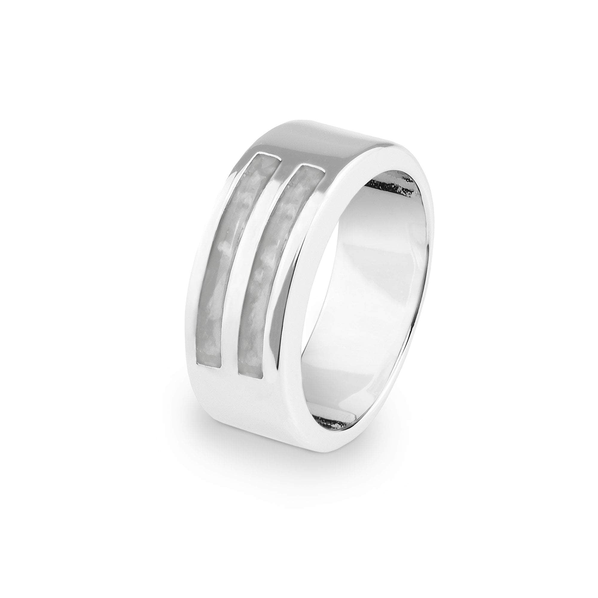 EverWith Gents Traditional Memorial Ashes Ring - 9k White Gold - White