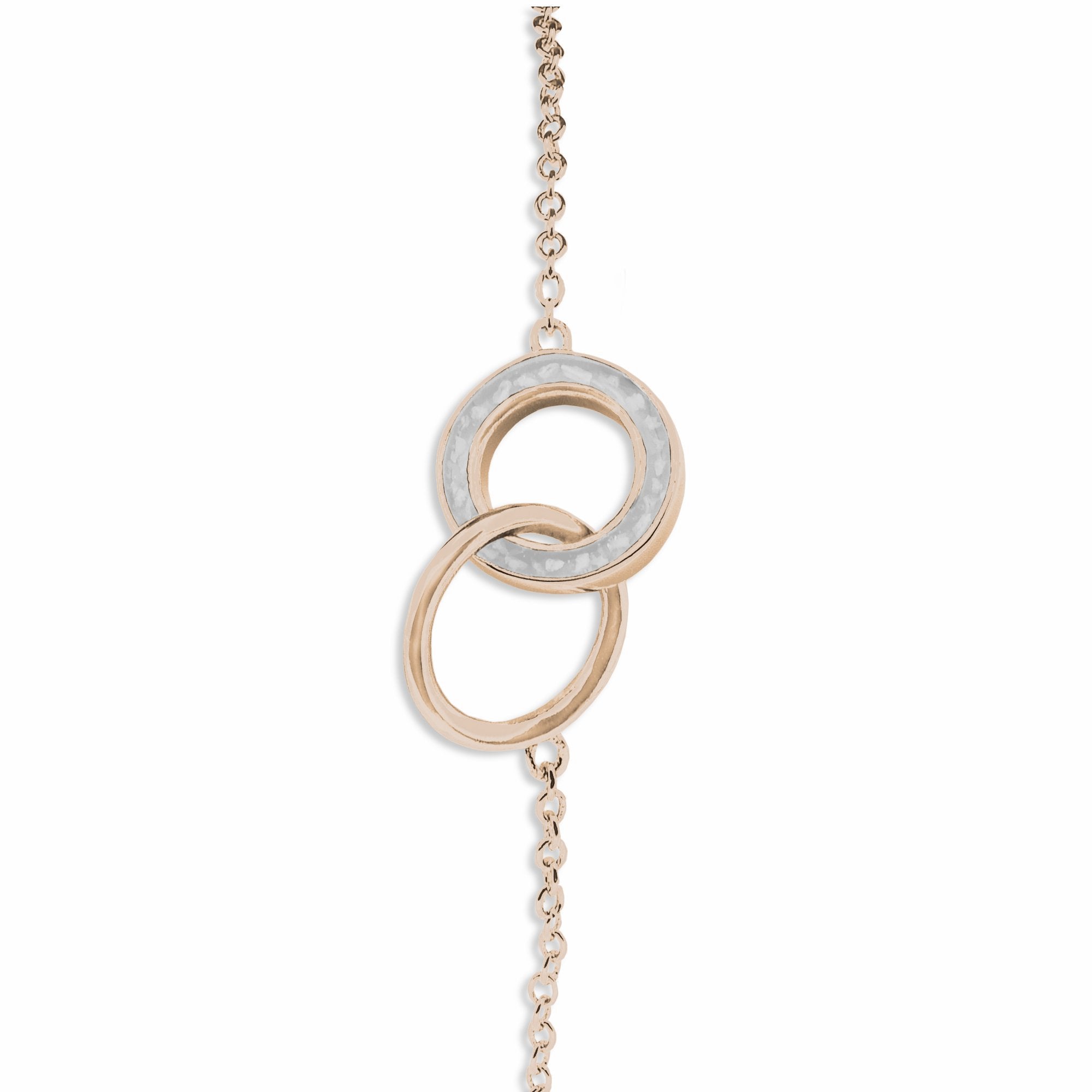 EverWith Ladies Unison Memorial Ashes Bracelet - 9k Rose Gold - White