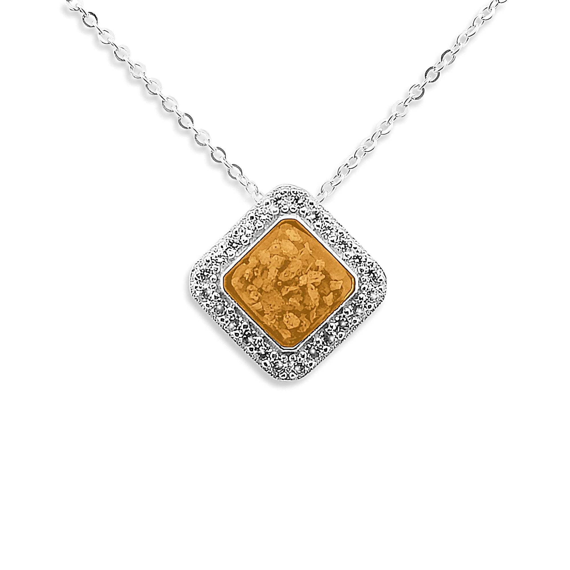 EverWith Ladies Bless Memorial Ashes Pendant with Fine Crystals - Sterling Silver - Orange