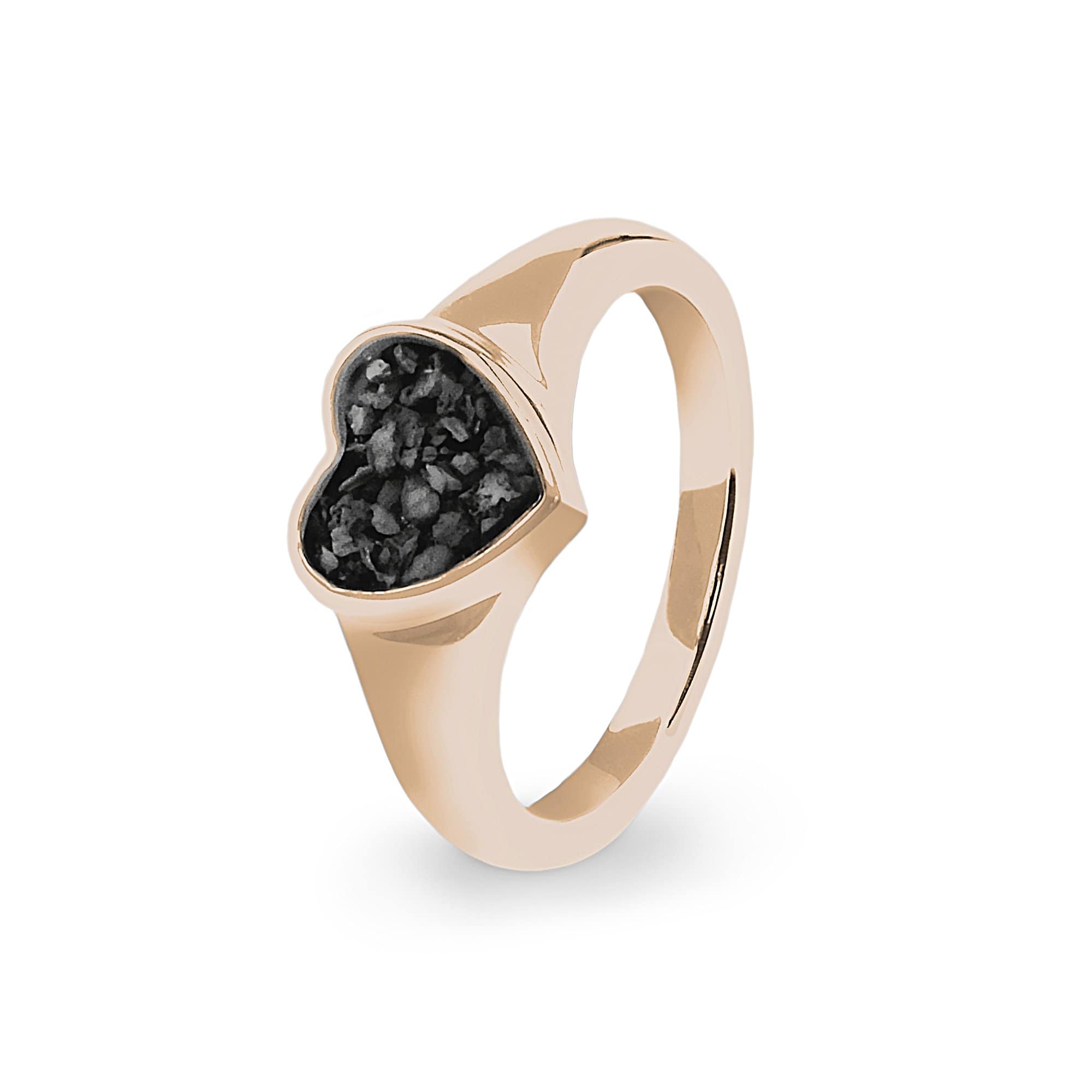 EverWith Ladies Dearest Memorial Ashes Ring - 9k Rose Gold - Black