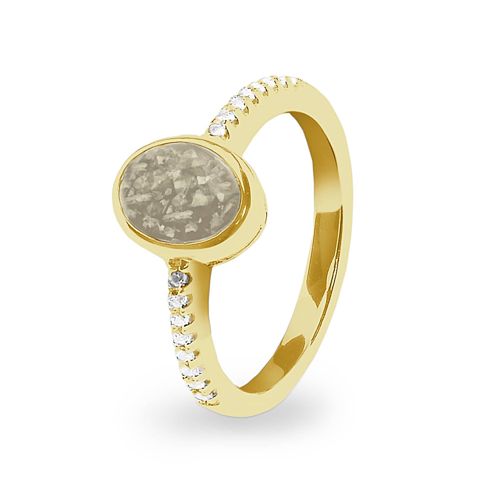 EverWith Ladies Guard Memorial Ashes Ring - 9k Yellow Gold - Transparent