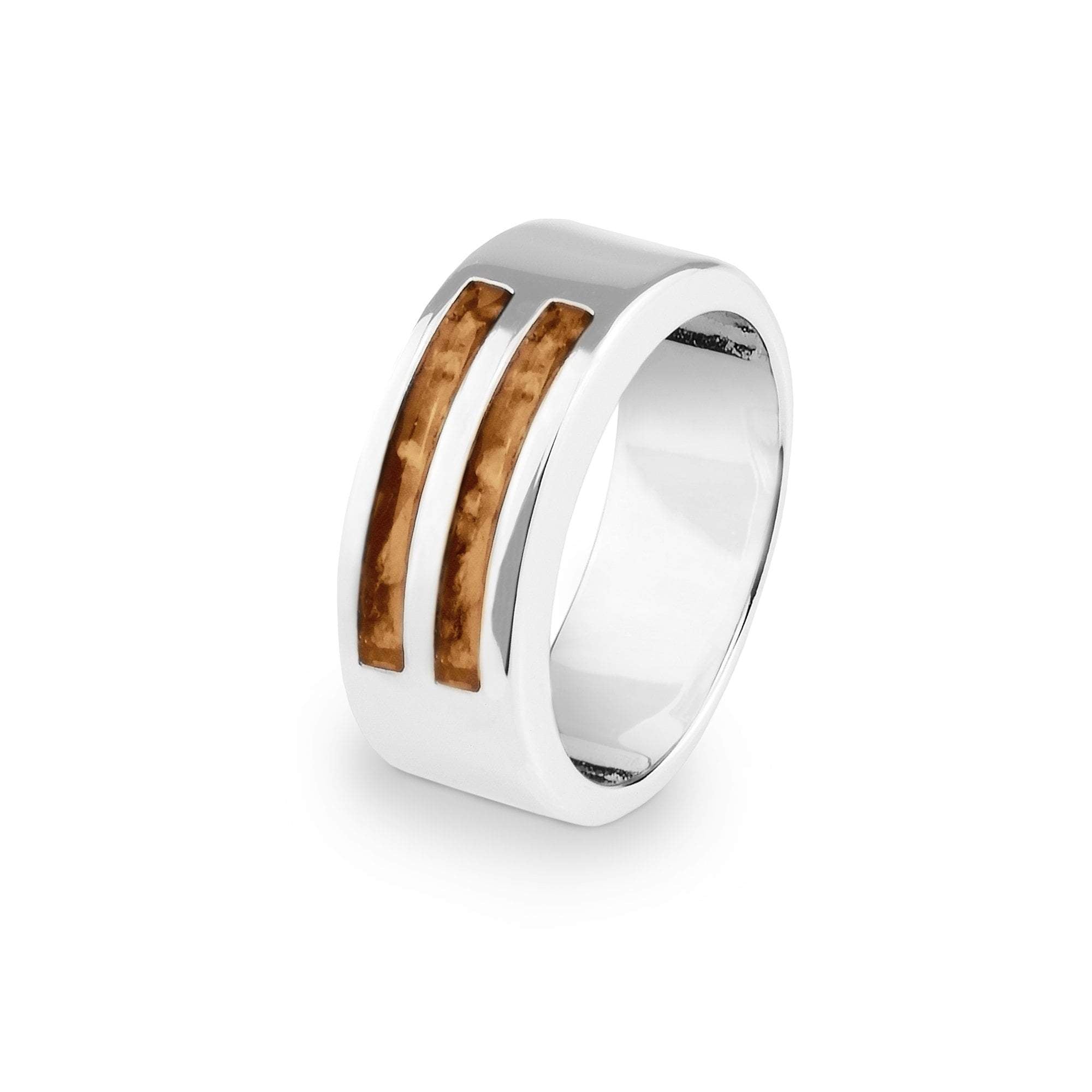 EverWith Gents Traditional Memorial Ashes Ring - Sterling Silver - Orange