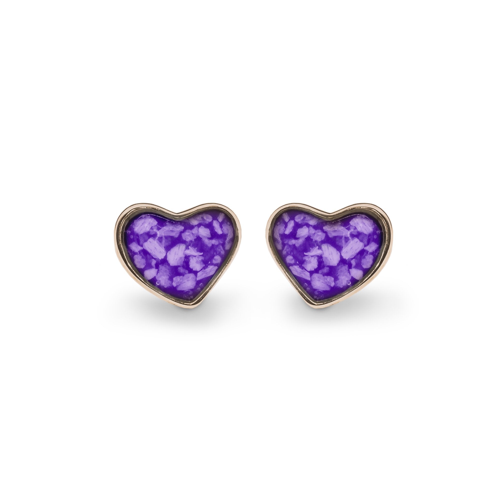 EverWith Cherish Memorial Ashes Earrings - 9k Rose Gold - Purple