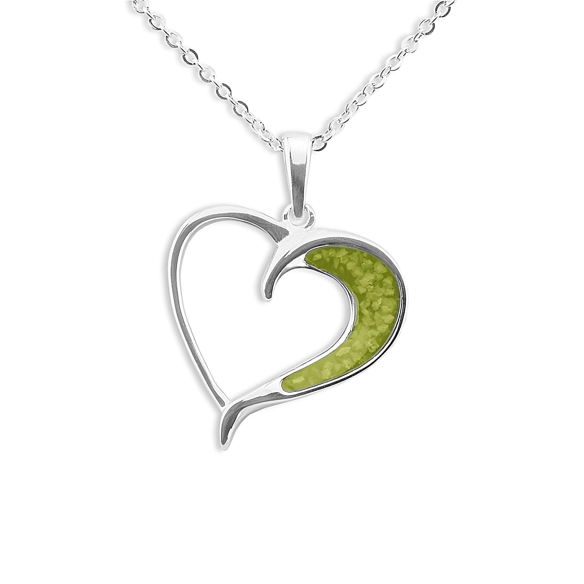 EverWith Ladies Embrace Memorial Ashes Pendant - Sterling Silver - Green