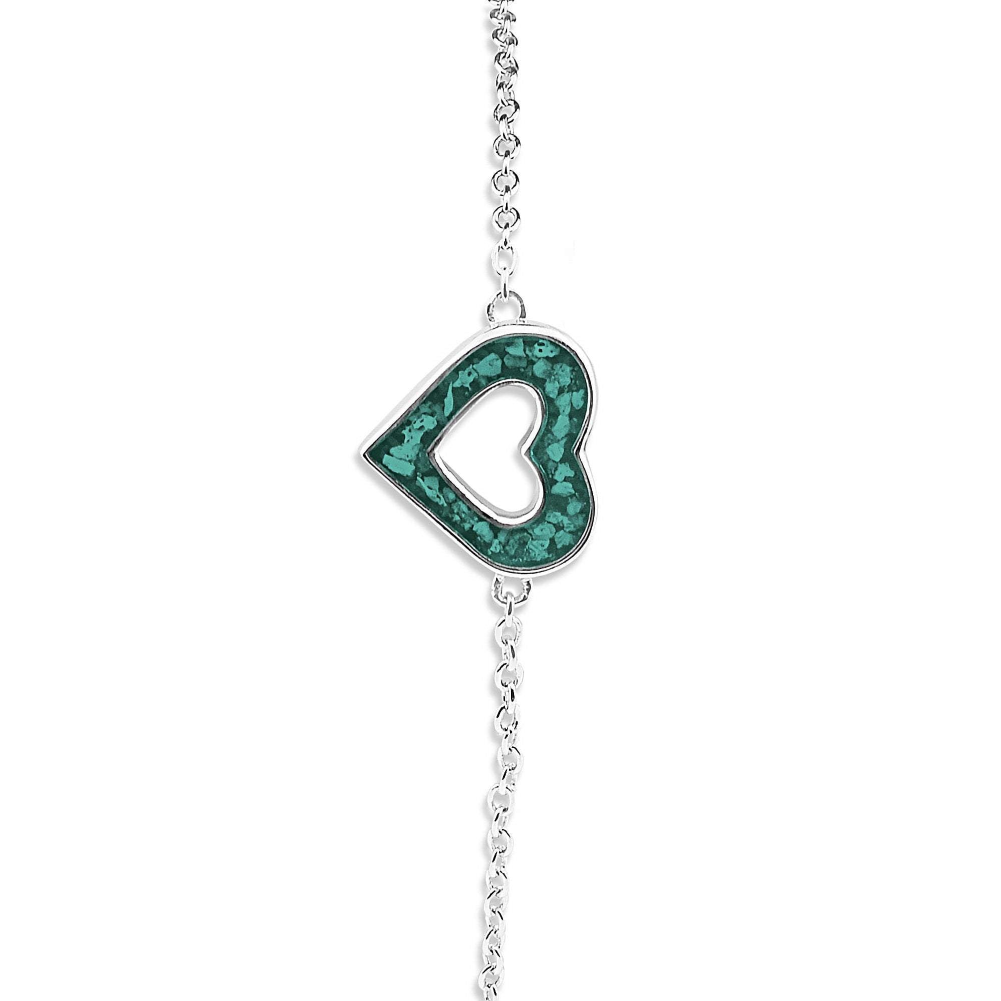 EverWith Ladies Adore Memorial Ashes Bracelet - Sterling Silver - Aqua
