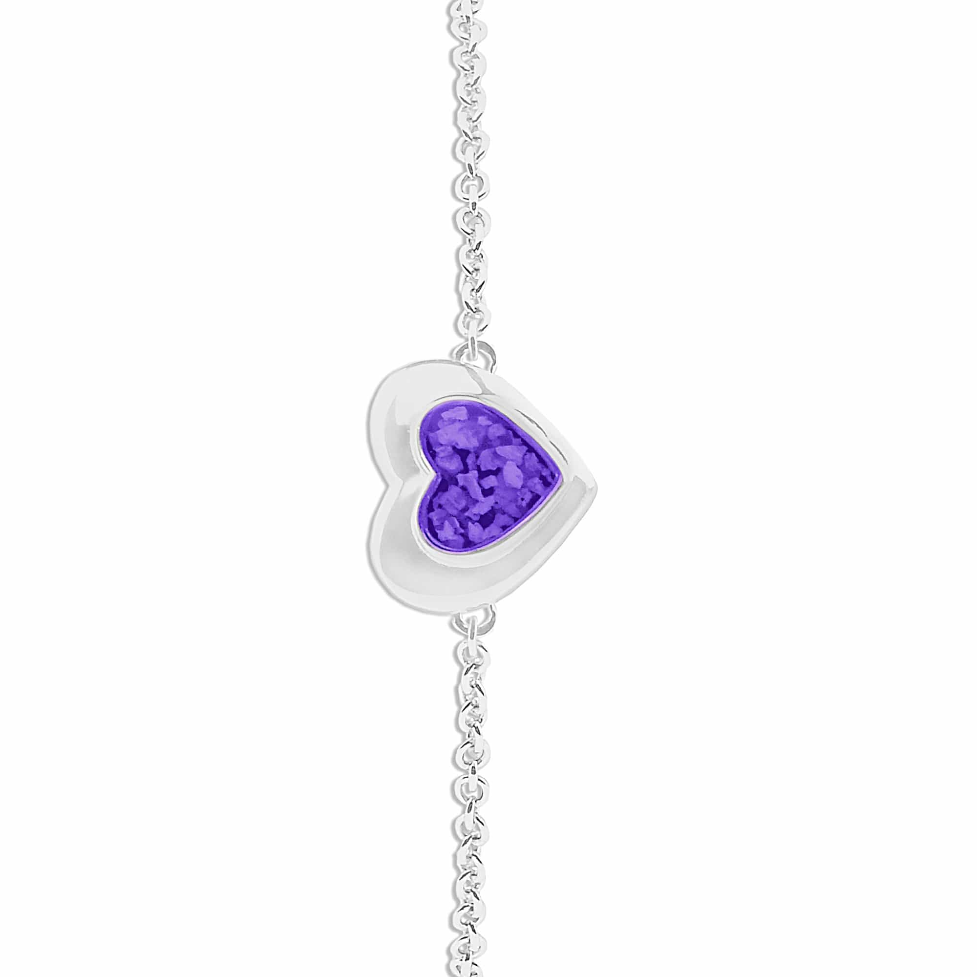 EverWith Ladies Revere Memorial Ashes Bracelet - Sterling Silver - Purple