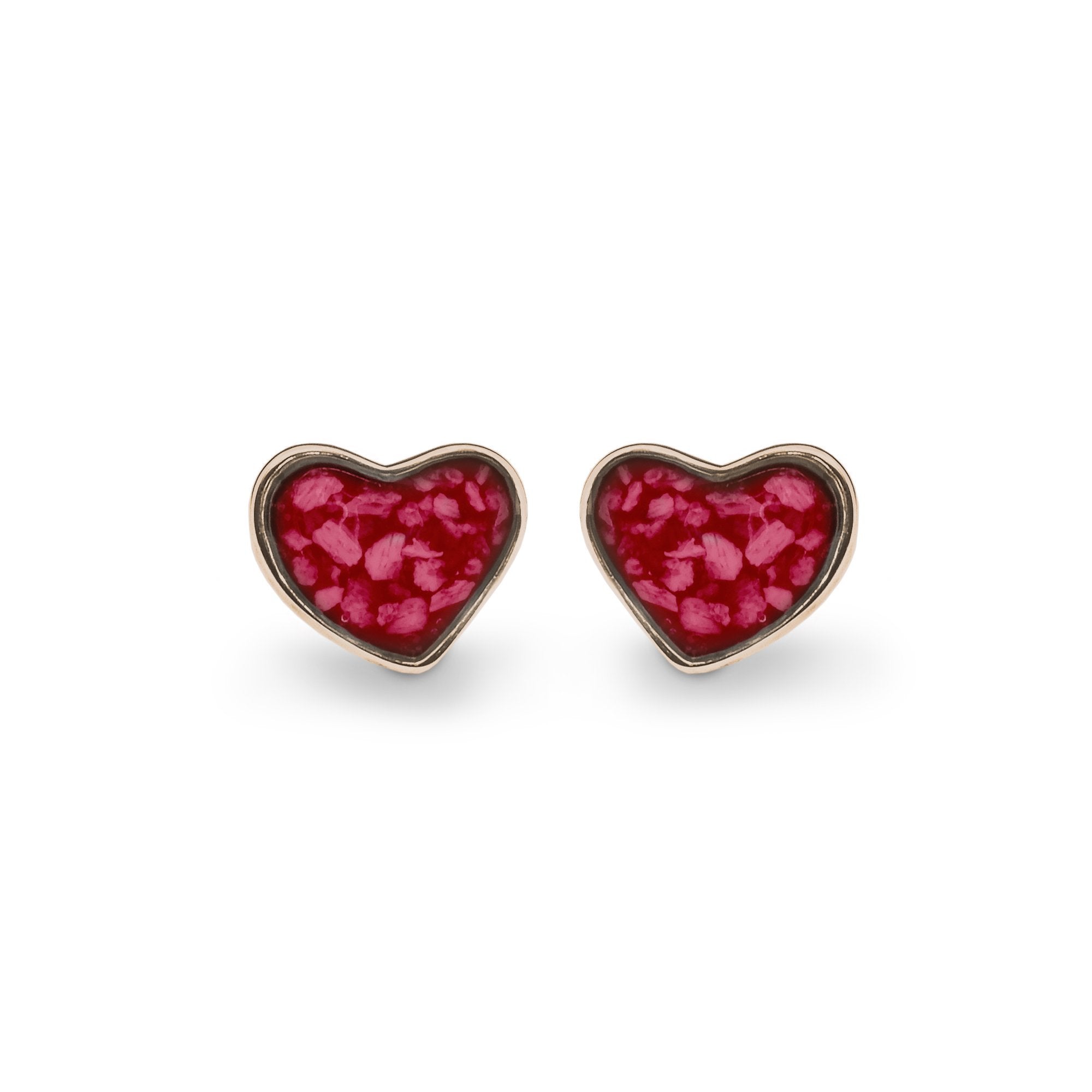 EverWith Cherish Memorial Ashes Earrings - 9k Rose Gold - Red