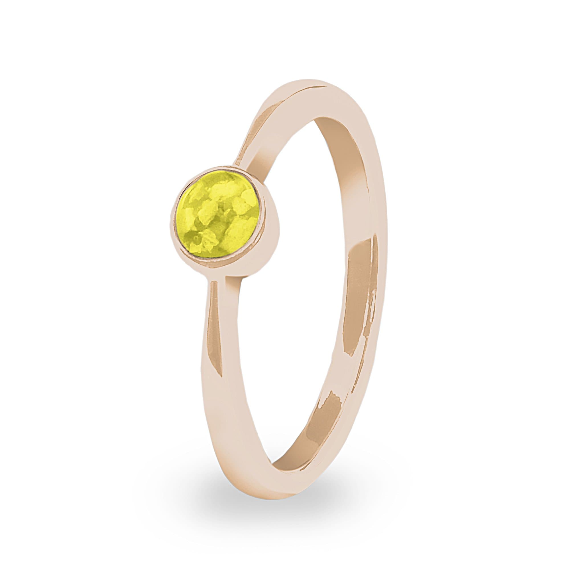 EverWith Ladies Bijou Memorial Ashes Ring - 9k Rose Gold - Yellow