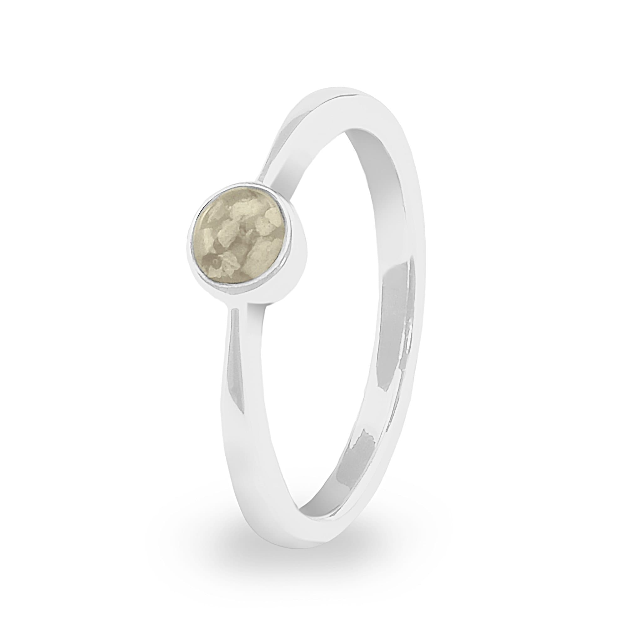 EverWith Ladies Bijou Memorial Ashes Ring - Sterling Silver - Transparent