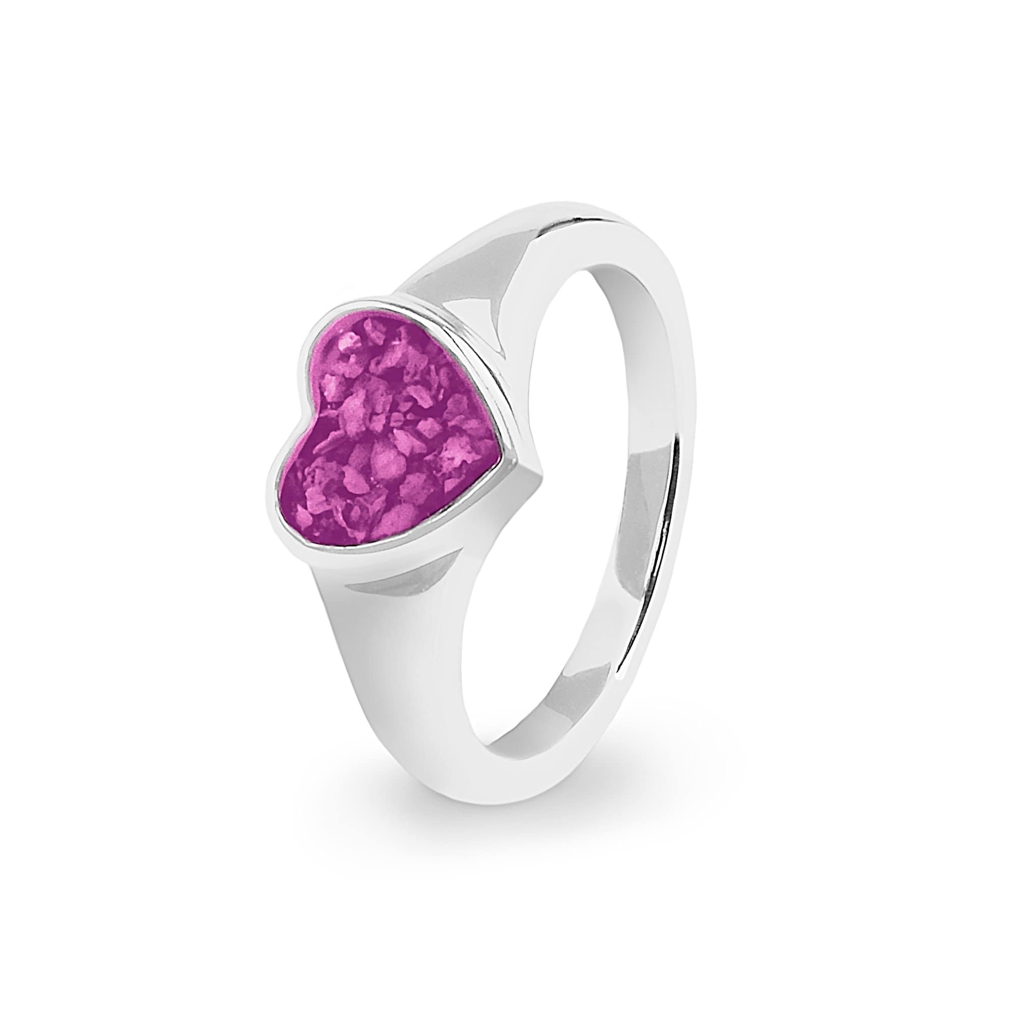 EverWith Ladies Dearest Memorial Ashes Ring - 9k White Gold - Pink