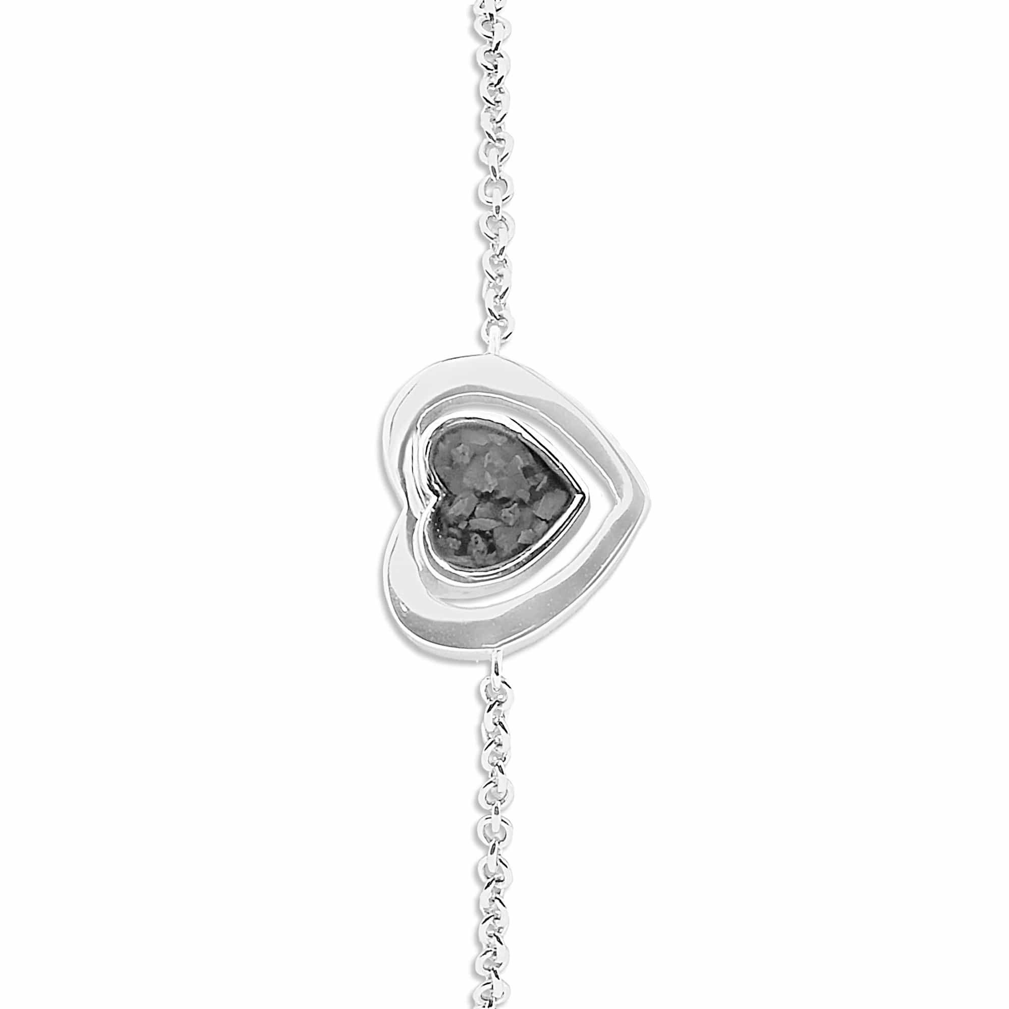 EverWith Ladies Valentine Memorial Ashes Bracelet - Sterling Silver - Black